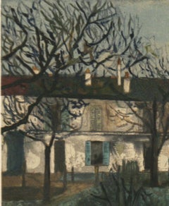 Le Jardin De Montmagny Utrillo Estampes Robert Rey woodcut 1950 signed by artist