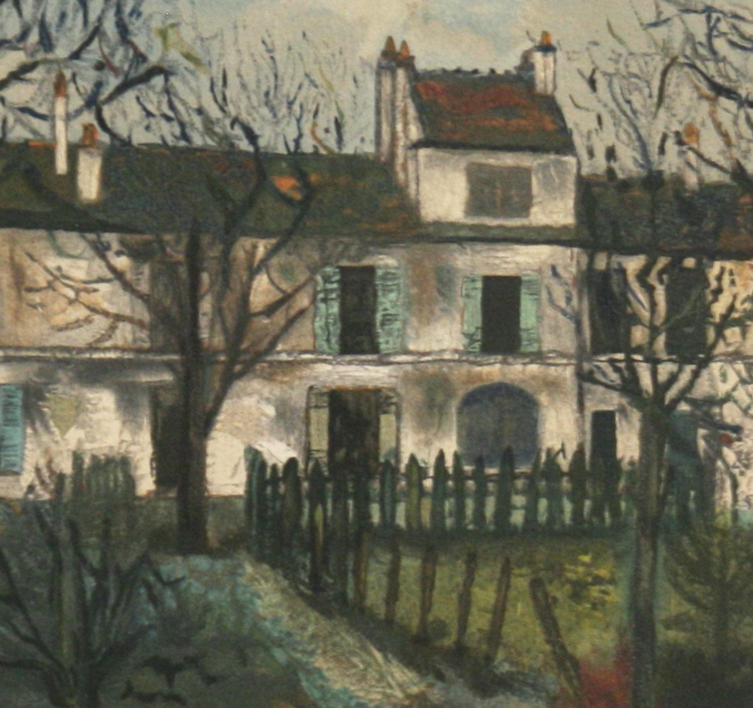 Le Jardin De Montmagny Utrillo Estampes Robert Rey xilografia 1950 firmata dall'artista - Print Postimpressionismo di (after) Maurice Utrillo