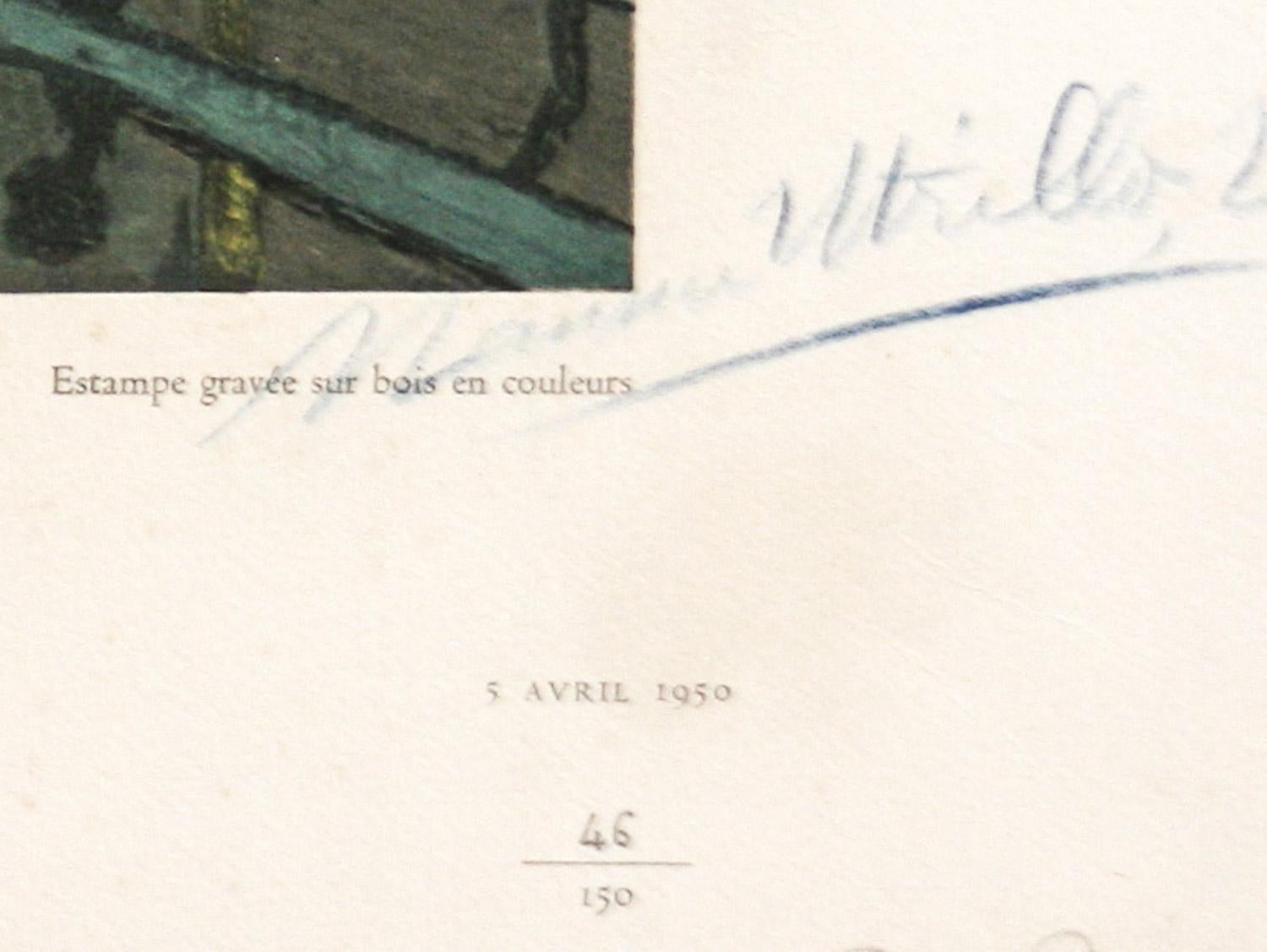   Le Jardin De Montmagny di Maurice Utrillo. Si tratta di una delle 12 incisioni su legno firmate in edizione limitata del portfolio 