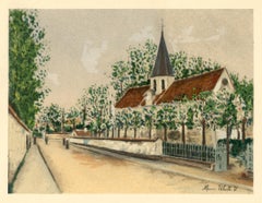 Antique "L'Eglise d'Eaubonne" pochoir