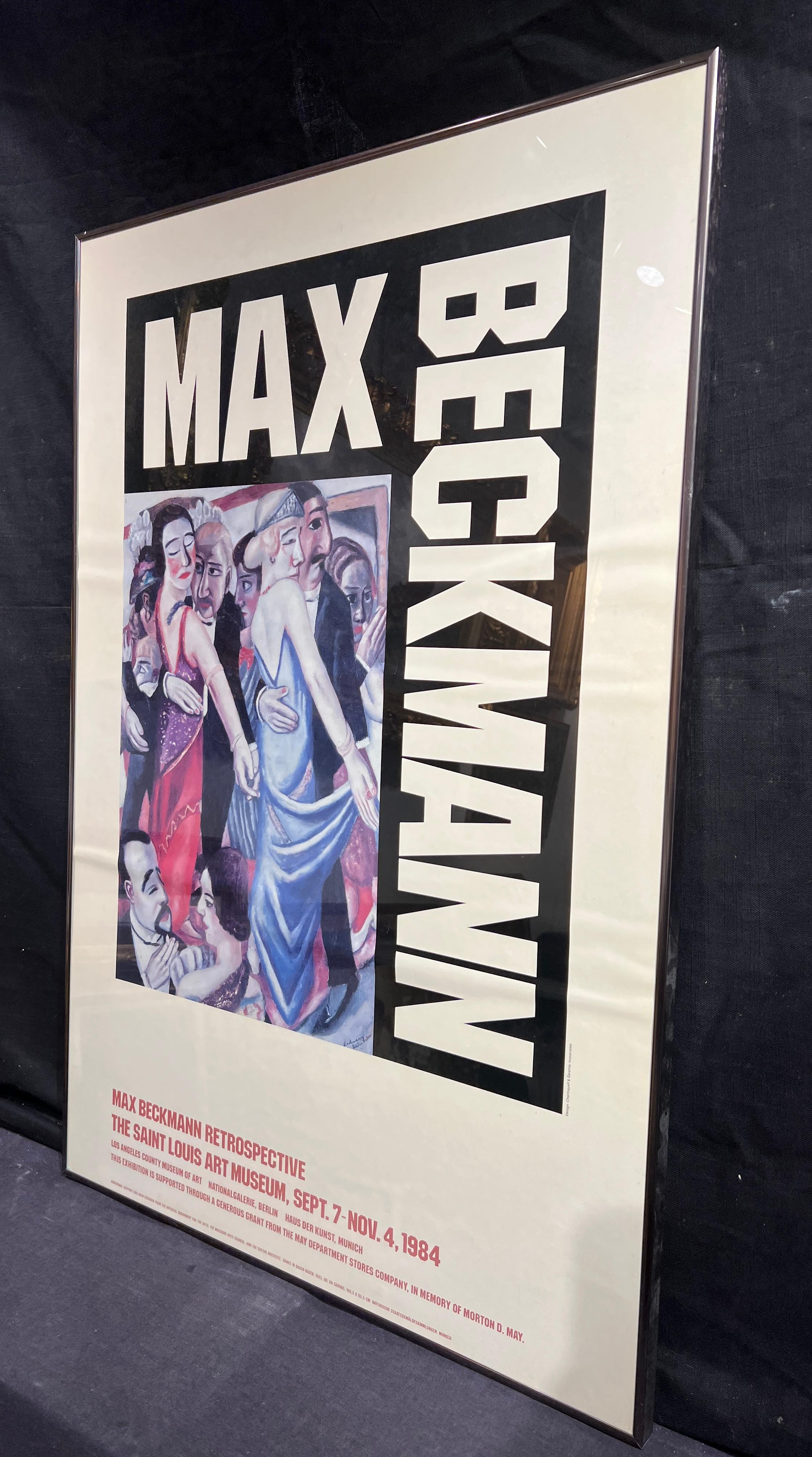 This is a vintage museum exhibition poster from the Max Beckmann Retrospective at the Saint Louis Art Museum, 1984.

Max Beckmann was a German  Expressionist painter worthy of inclusion in a great tradition - the tradition of anguished German