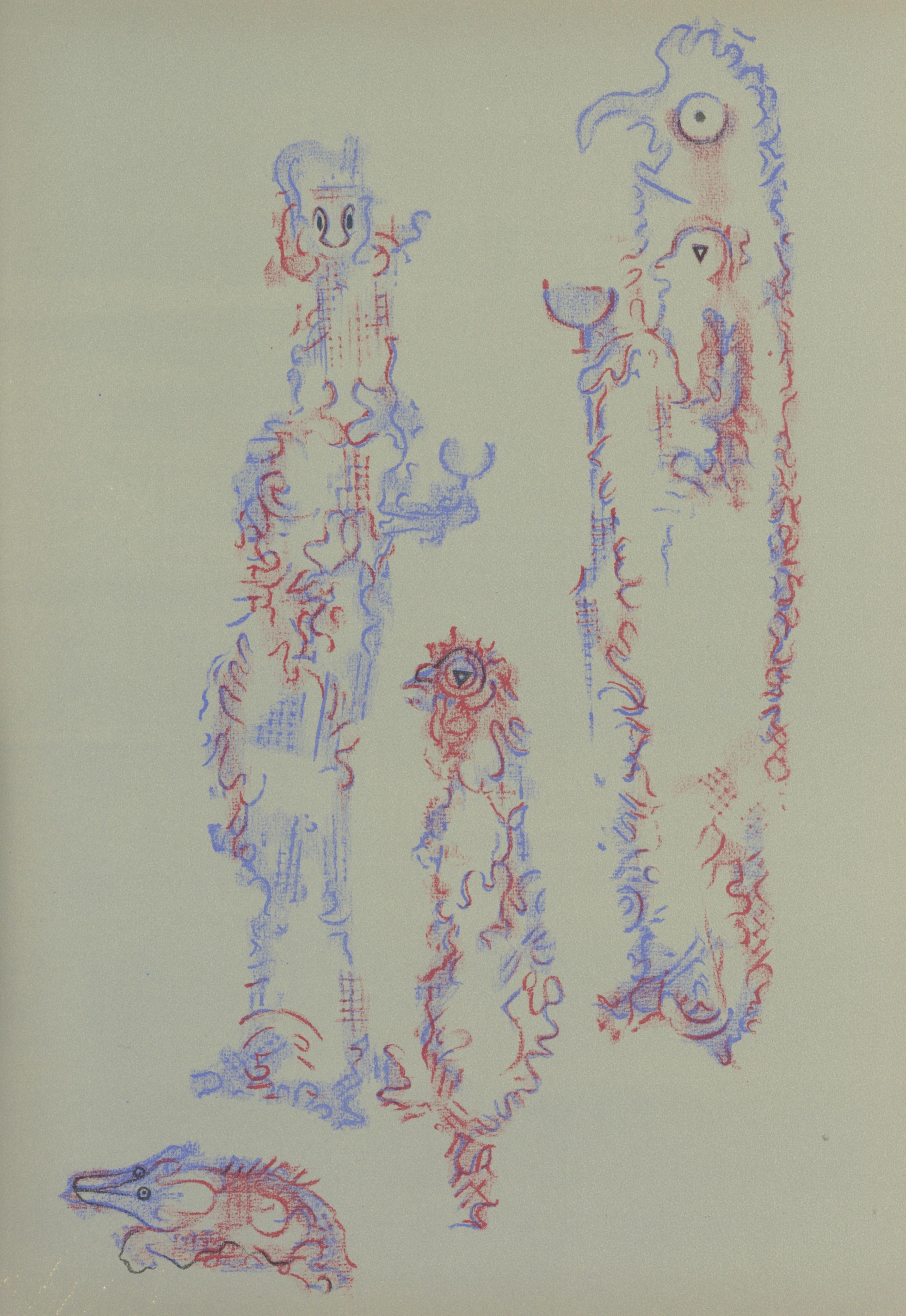 "Les chiens ont soif" lithograph - Print by (after) Max Ernst