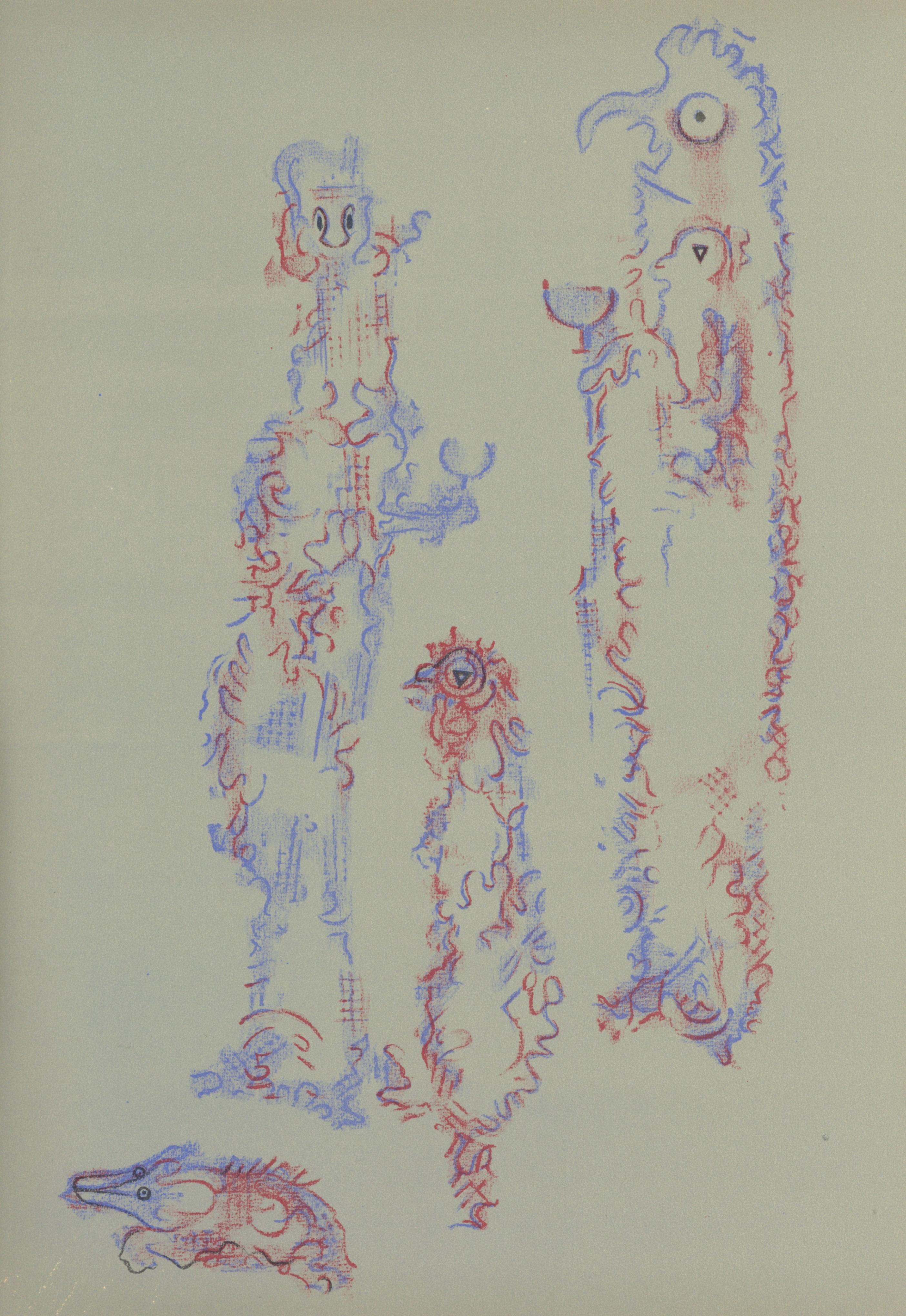 "litografia "Les chiens ont soif - Print di (after) Max Ernst