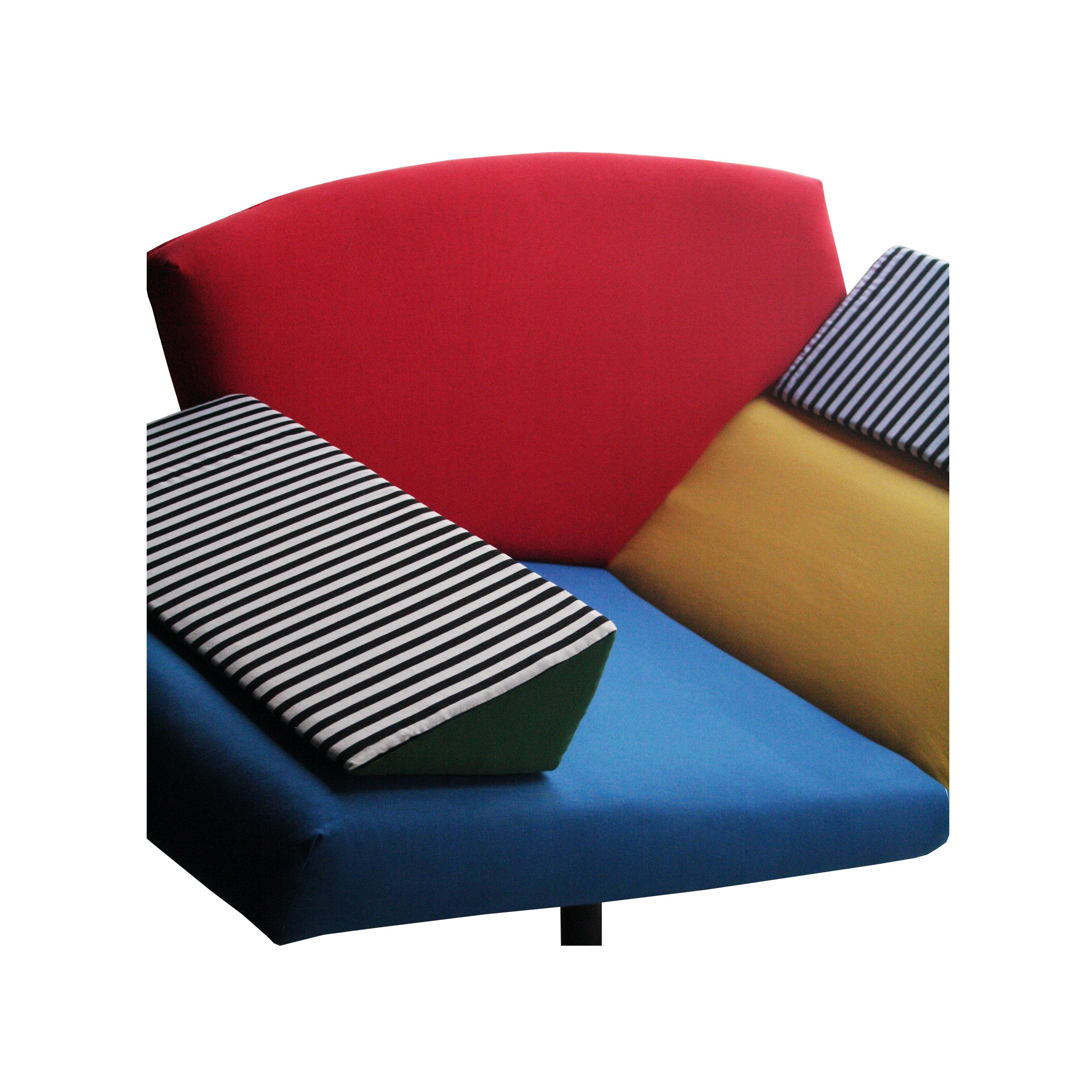 After Memphis Geometric Blue Yellow Red Green Metal Italian Chaise Longue, 1980 2