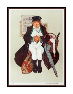 Norman Rockwell Muggleton Stagecoach Saturday Evening Post Lithograph Signed Art