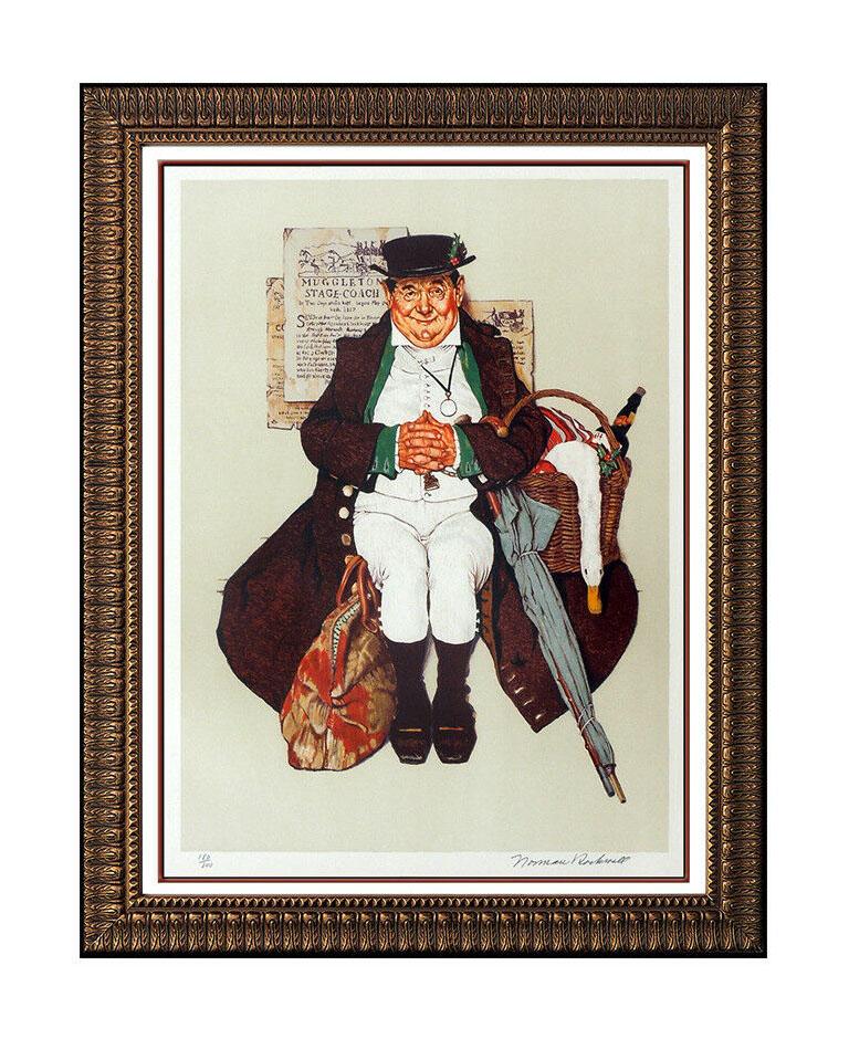 After Norman Rockwell Norman Rockwell Muggleton Stagecoach Saturday Evening Post Lithograph Signed Art For Sale At 1stdibs