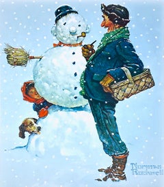 Rockwell, Schneeskulptur Schneemann