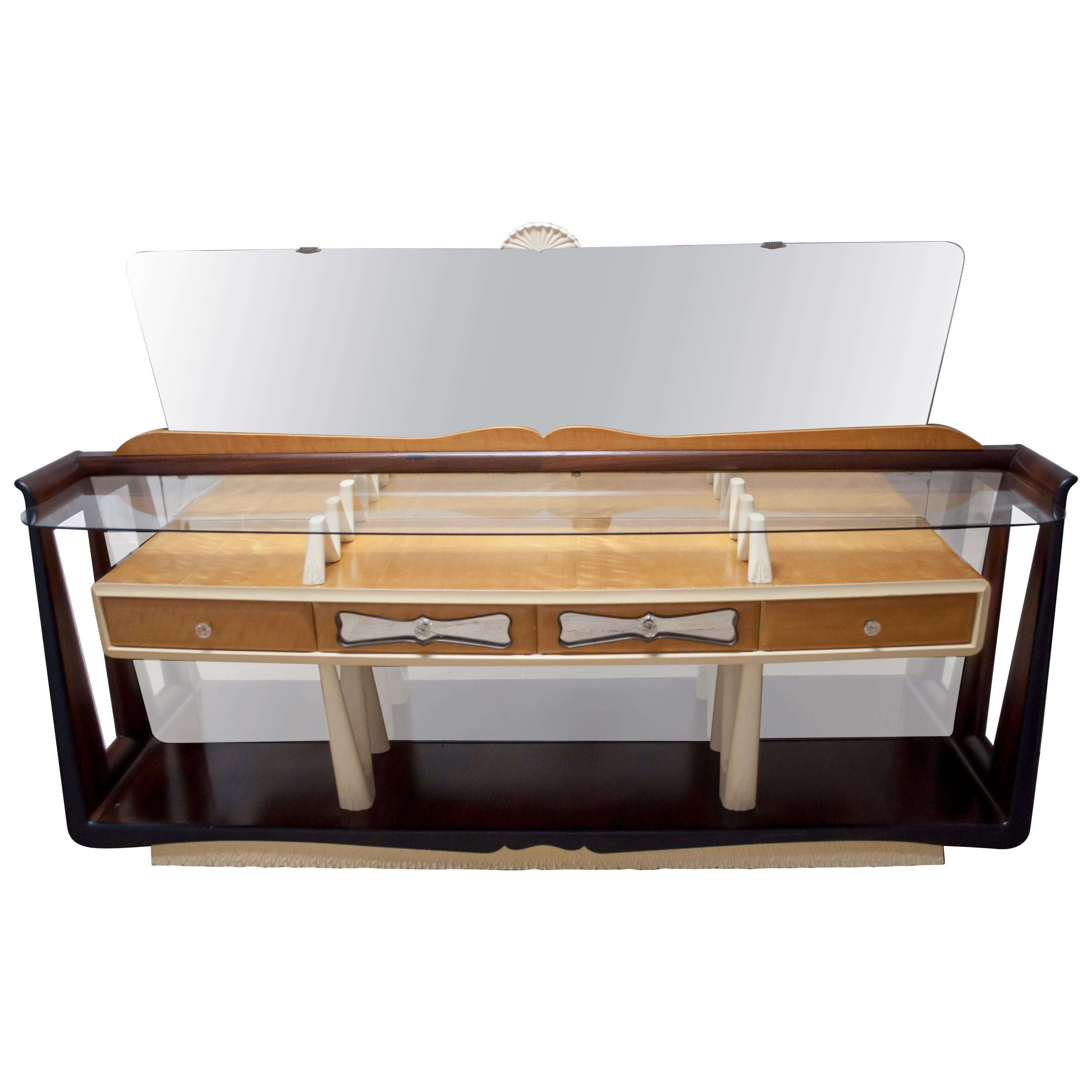 After Osvaldo Borsani Midcentury Italian Sideboard Console Table, 1950s