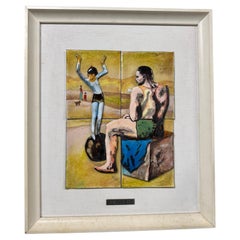 After Pablo Picasso "Acrobat on a Ball" 3d Enamel on Copper Plate
