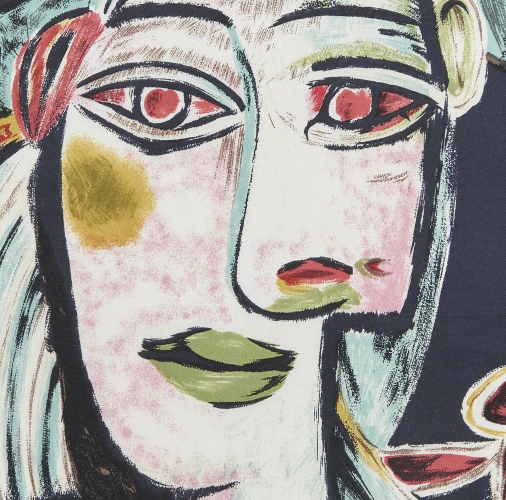 Modern After Pablo Picasso, Framed Serigraph on Silk - Buste de Femme au Chapeau Bleu For Sale