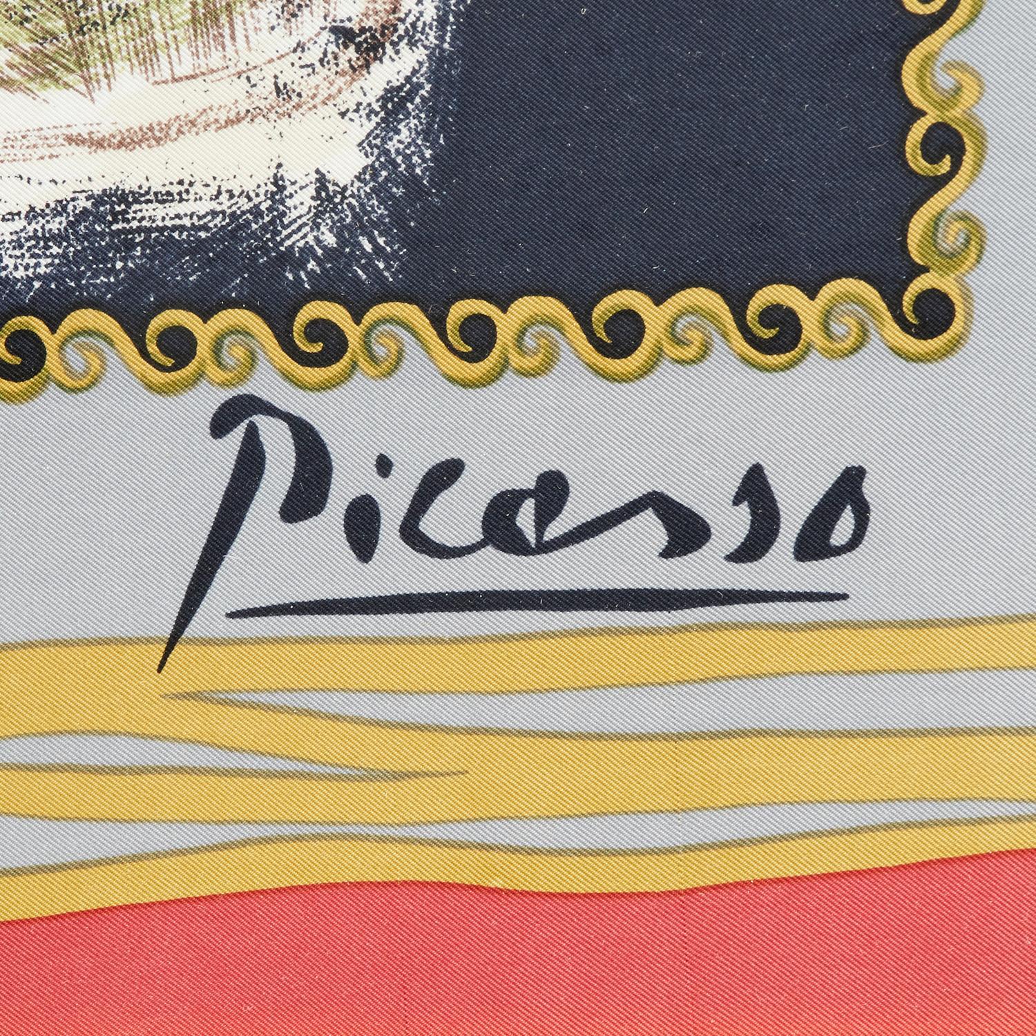 Late 20th Century After Pablo Picasso, Framed Serigraph on Silk - Buste de Femme au Chapeau Bleu For Sale