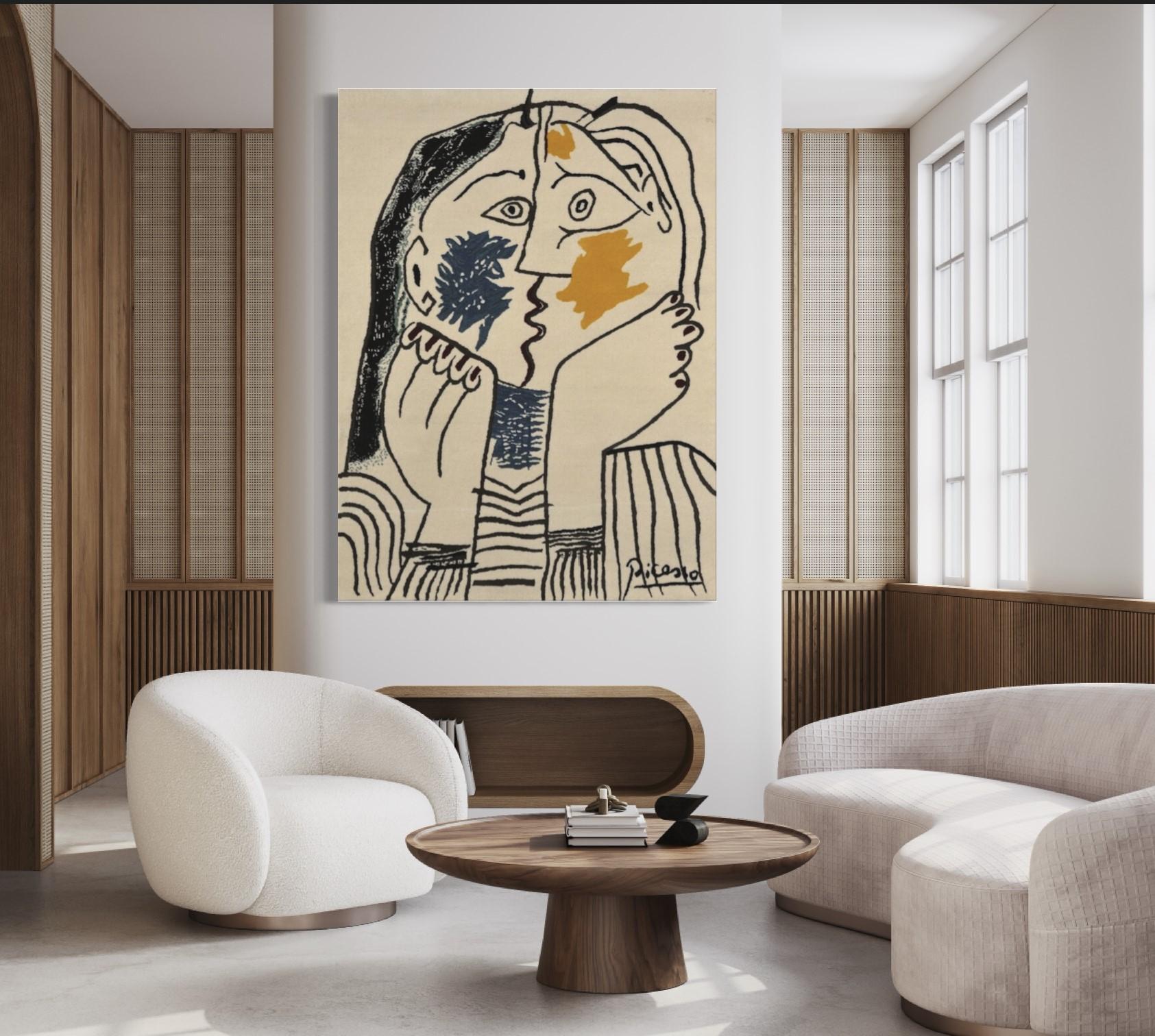 Pablo Picasso, Le Baiser, Wool Tapestry, Limited Edition, Contemporary Art For Sale 9