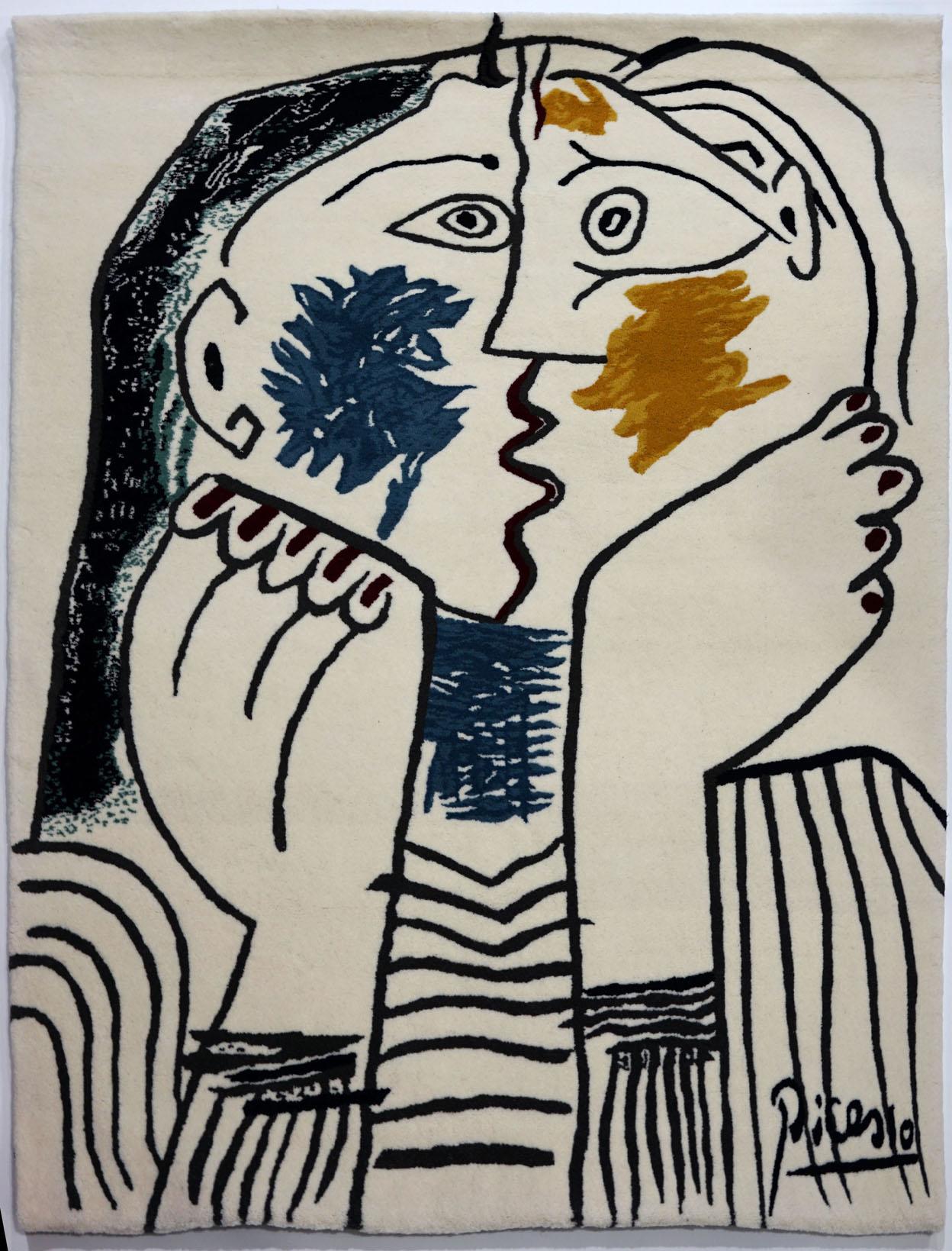 Pablo Picasso, Le Baiser, Tapisserie de laine, édition limitée, Art contemporain