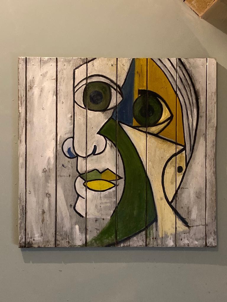 After Pablo Picasso Contemporary Abstract Oil Painting Portrait