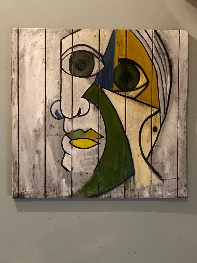 After Pablo Picasso Contemporary Abstract Oil Painting Portrait