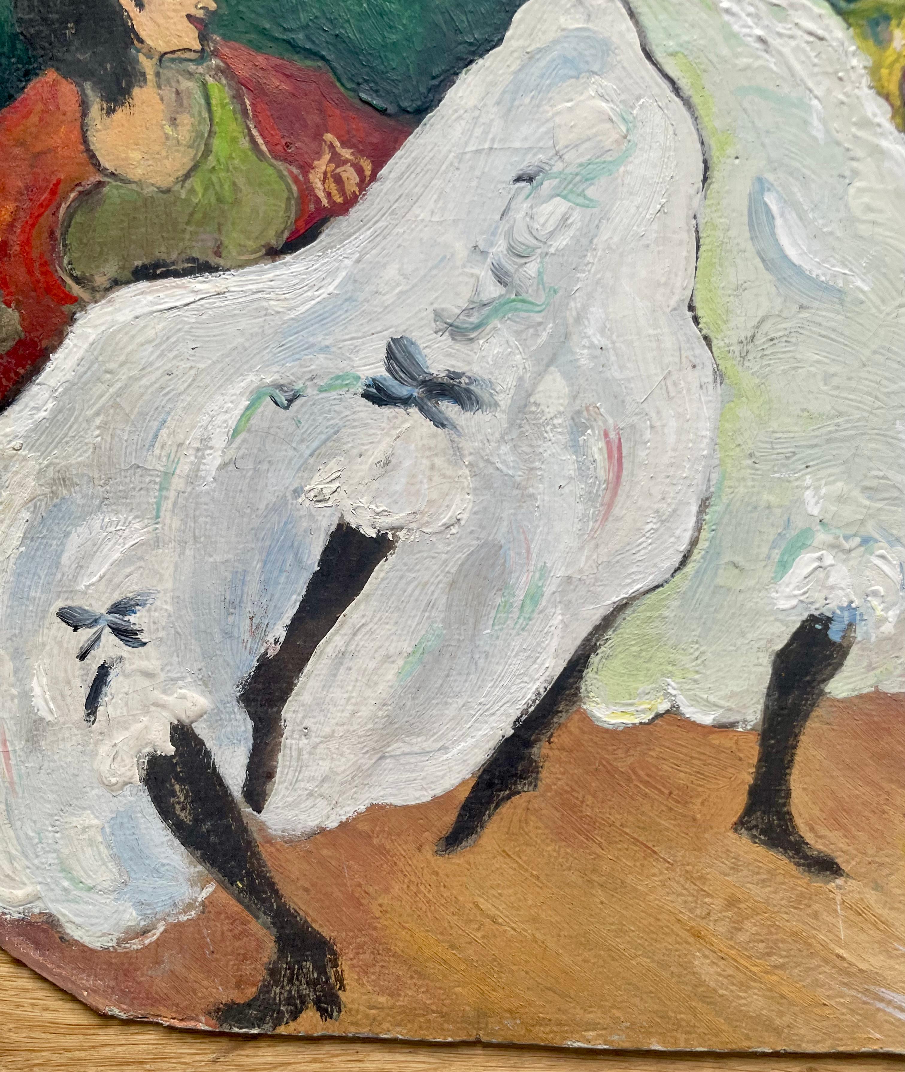Il Cancan francese - Figurative Painting Beige di (after) Pablo Picasso