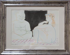 "Le Peintre et Son Modèle" , Color Lithograph, 1954 by Pablo Picasso