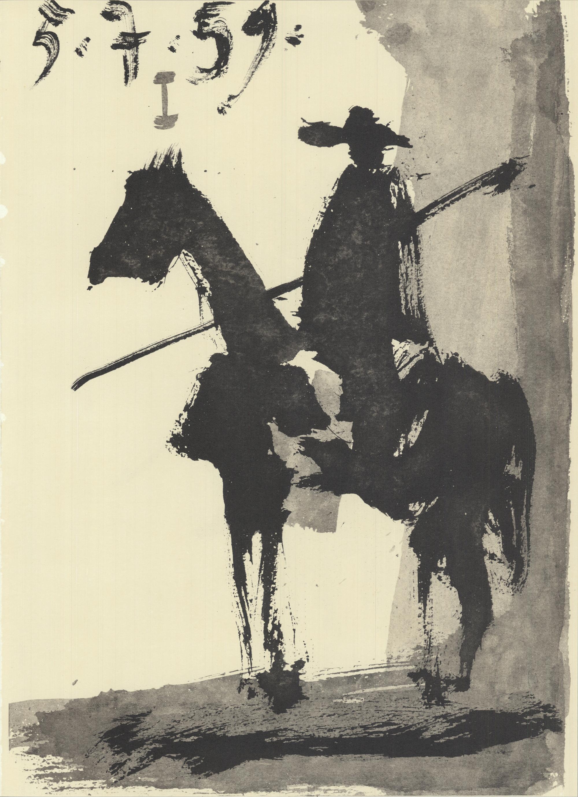(after) Pablo Picasso Figurative Print - 1959 Pablo Picasso 'Bullfighter on Horse' Lithograph