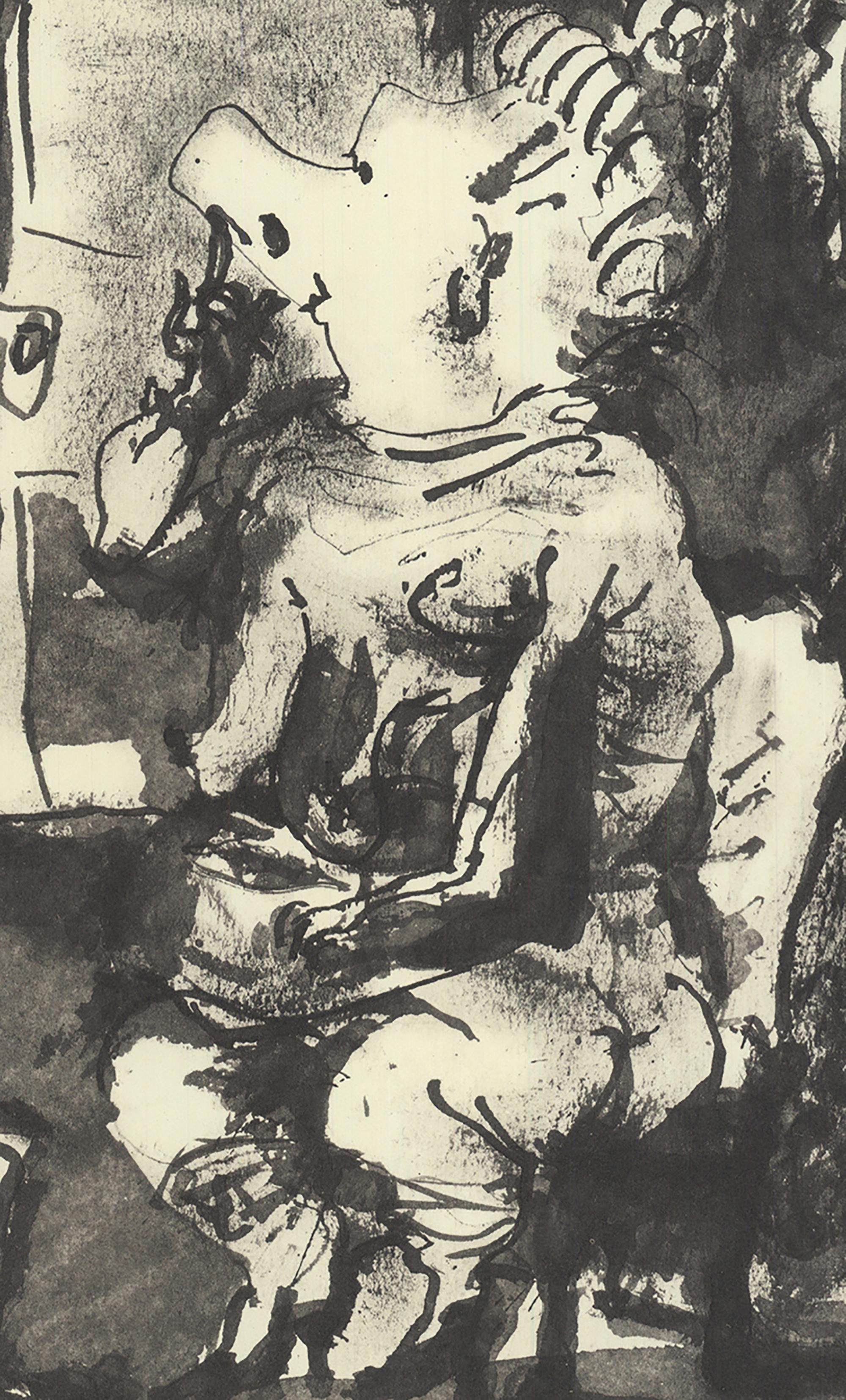 1959 Pablo Picasso 'Portrait of Man & Woman' Lithograph - Print by (after) Pablo Picasso