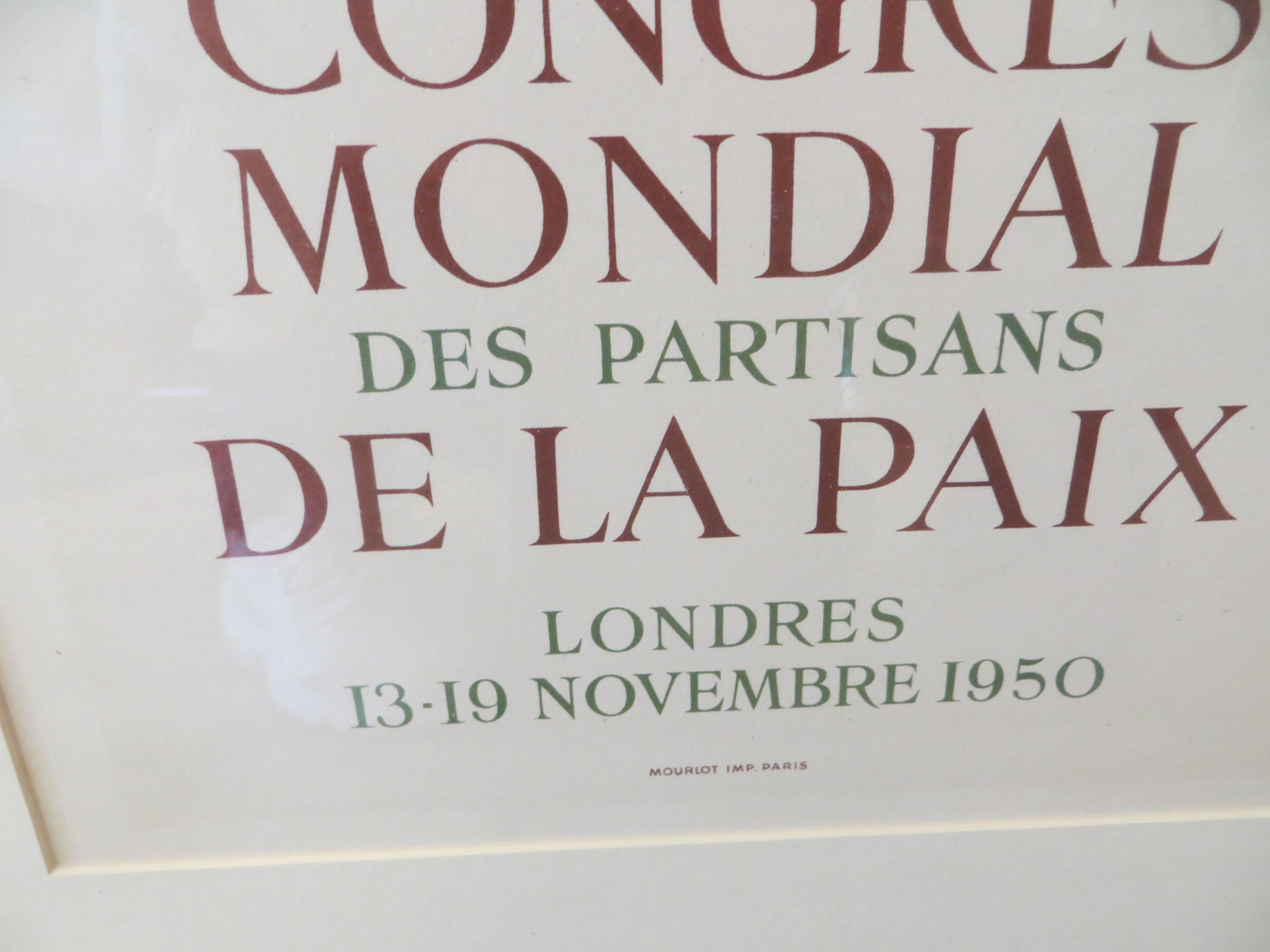 2 eme Congrés Mondial Des Partisans de la Paix - Cubist Print by (after) Pablo Picasso