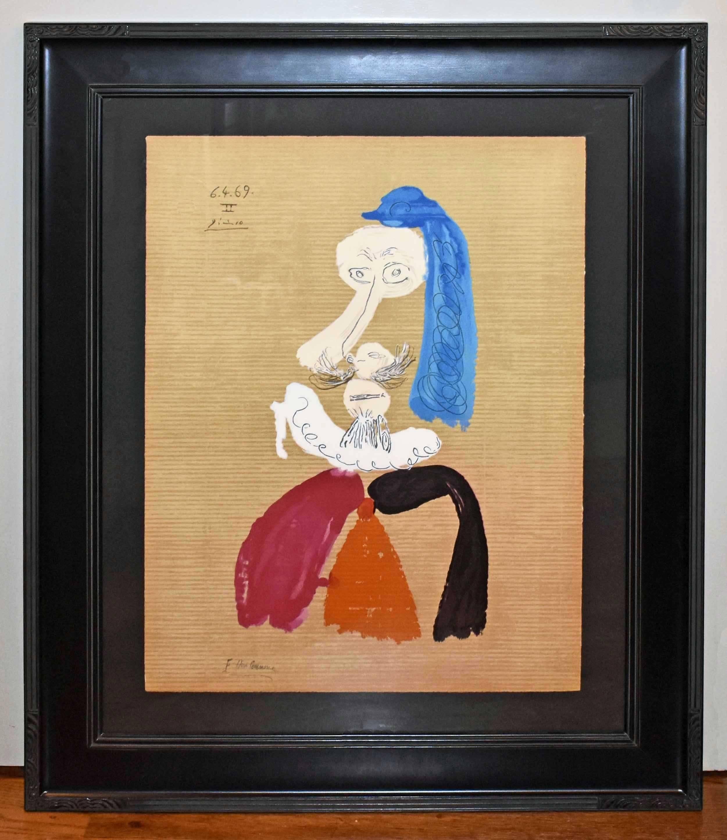(after) Pablo Picasso Figurative Print - 6.4.69 II, from Portraits Imaginaires