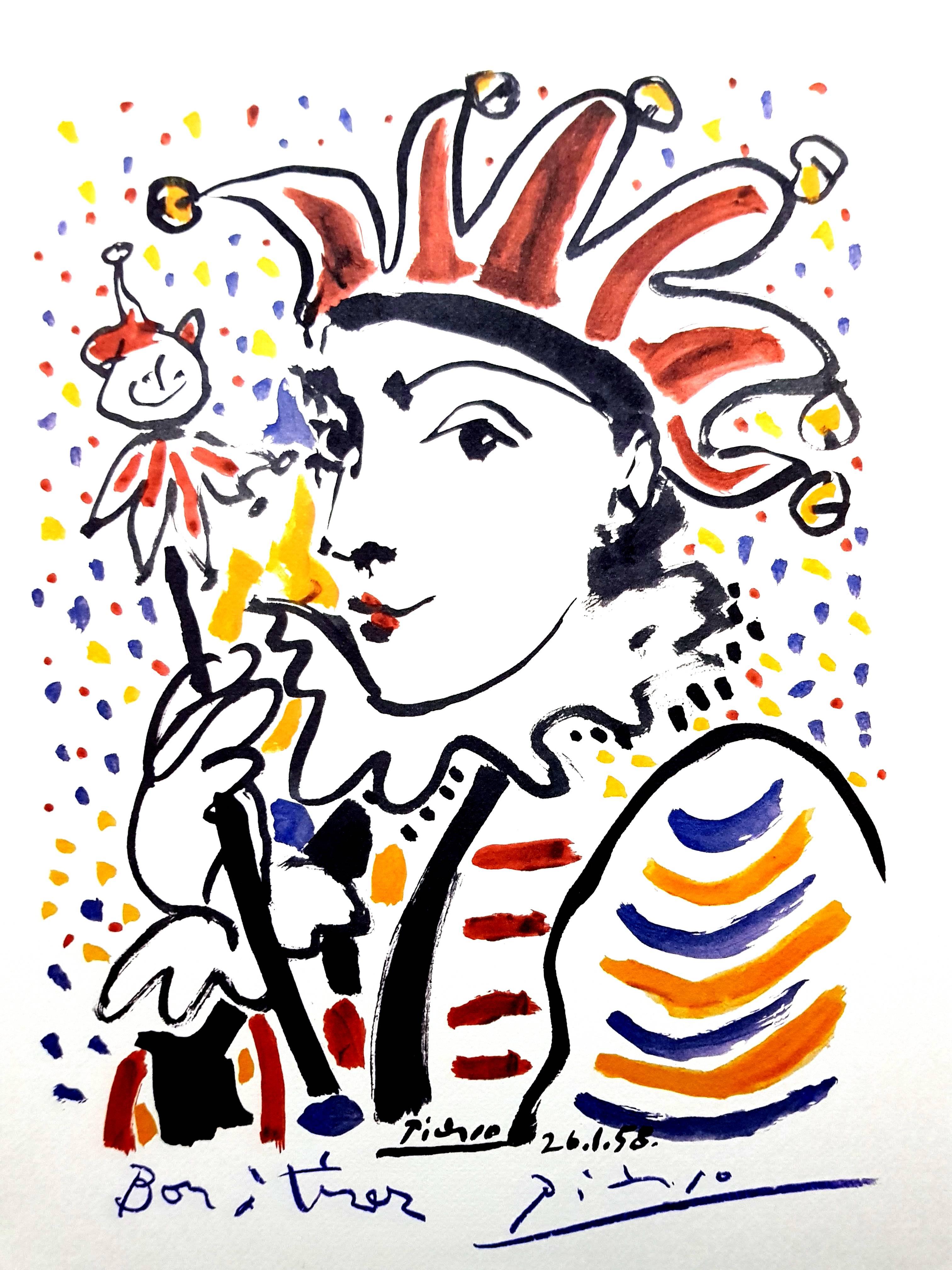 (after) Pablo Picasso Portrait Print - After Pablo Picasso - Carnaval - Lithograph