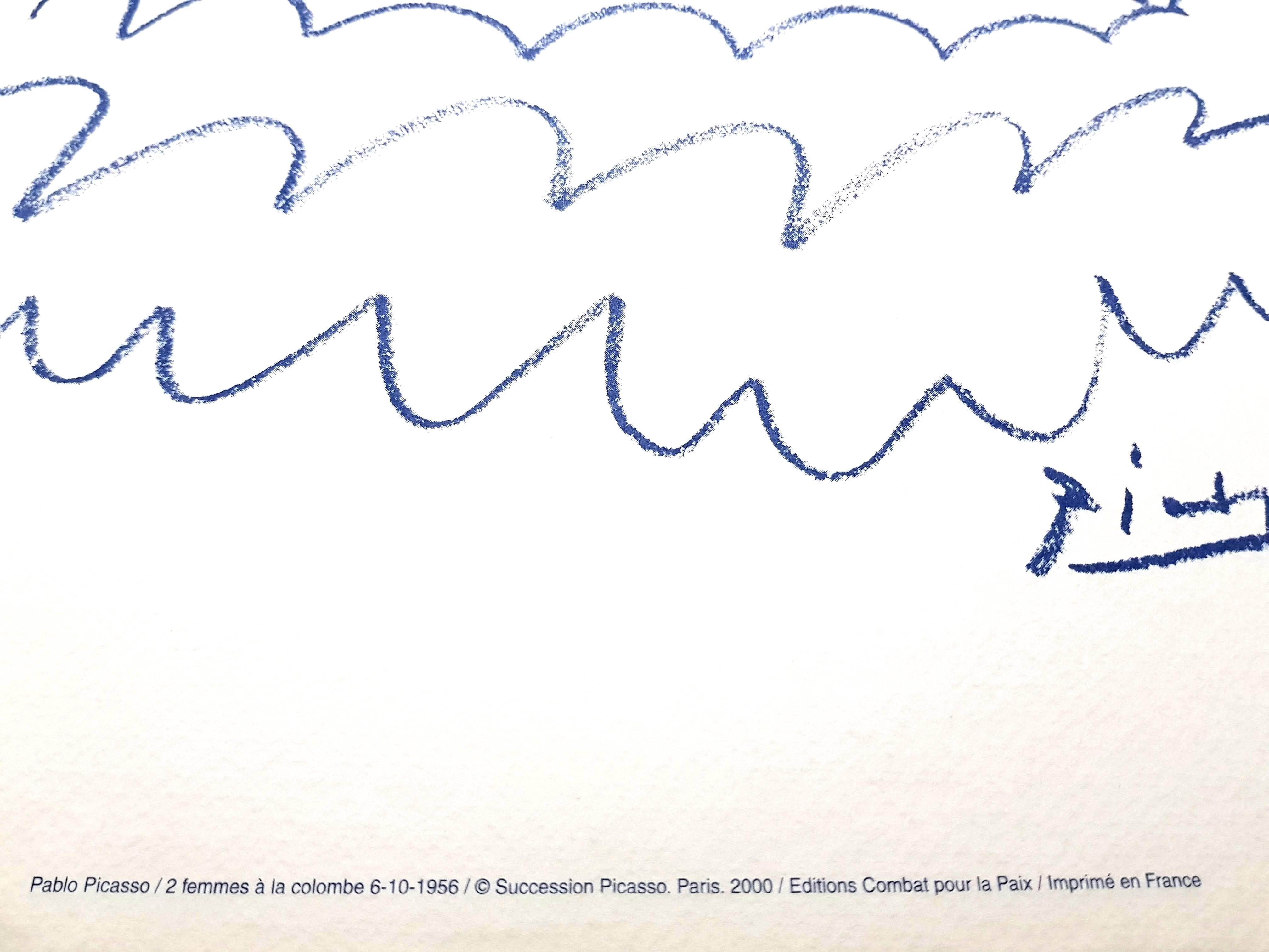 After Pablo Picasso - Women and Dove - Lithograph - Surrealist Print by (after) Pablo Picasso