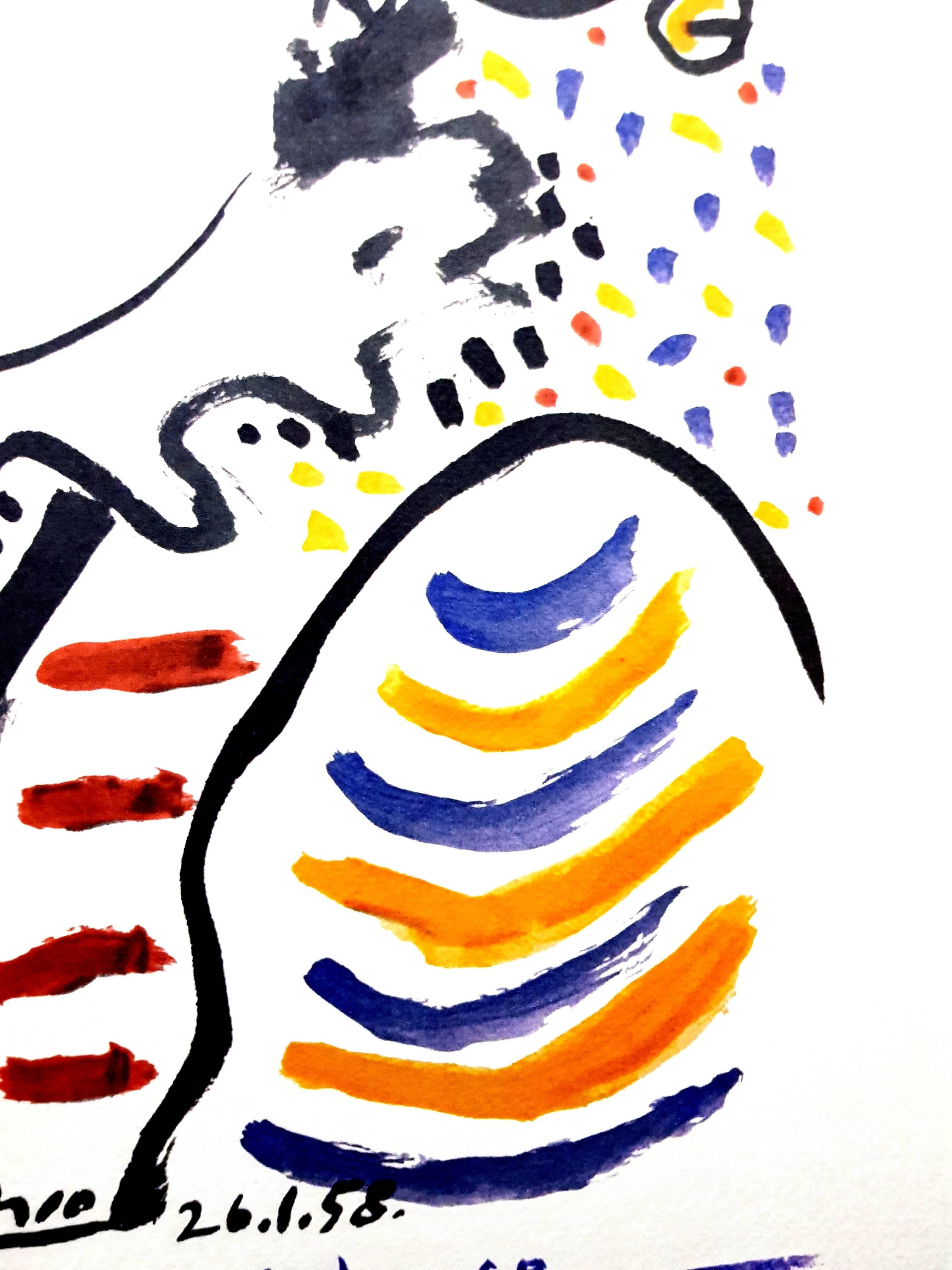 D'après Pablo Picasso - Carnaval - Lithographie en vente 2