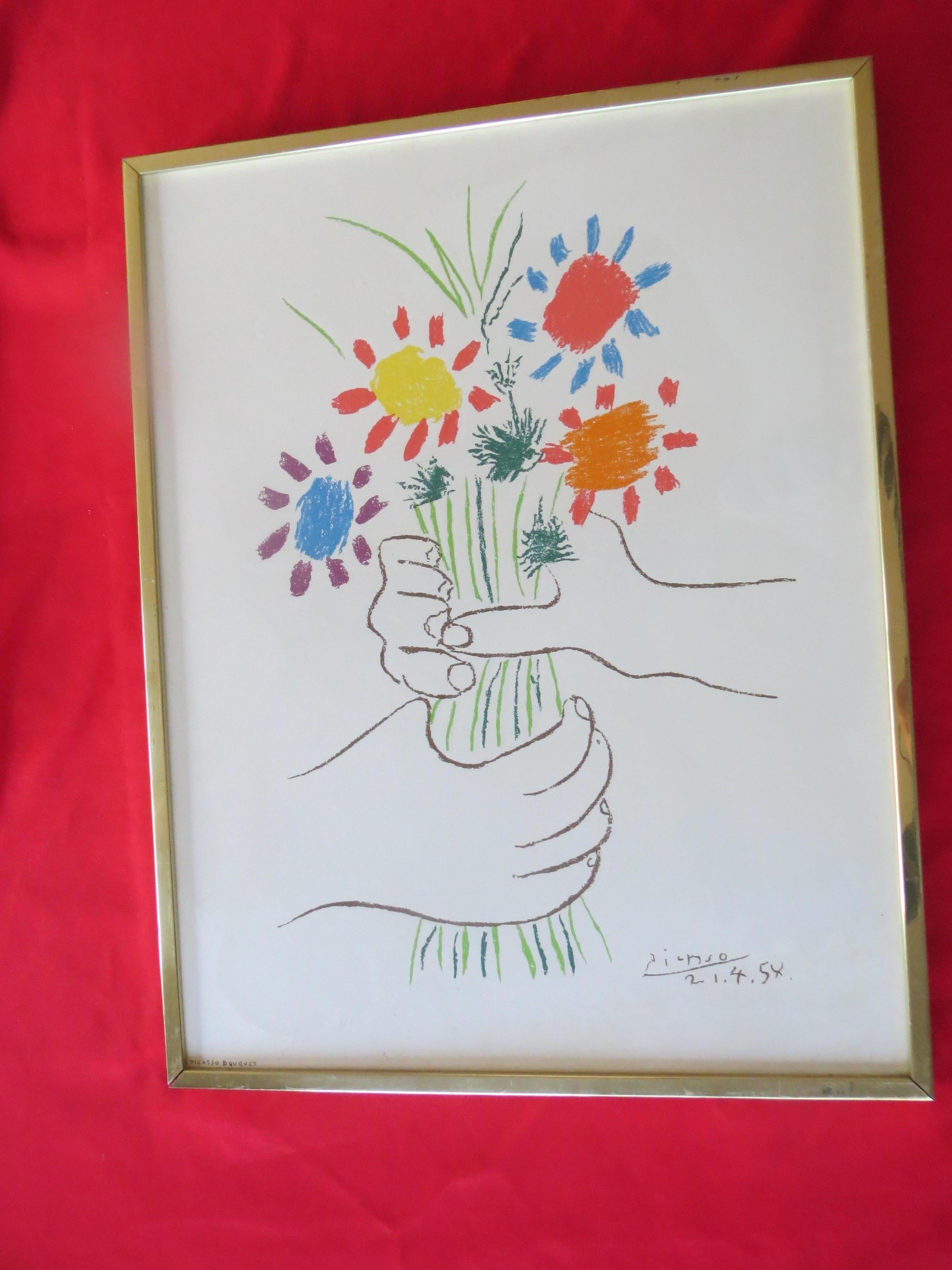 After PABLO PICASSO  Colorful Flowers 1958 - Print by (after) Pablo Picasso