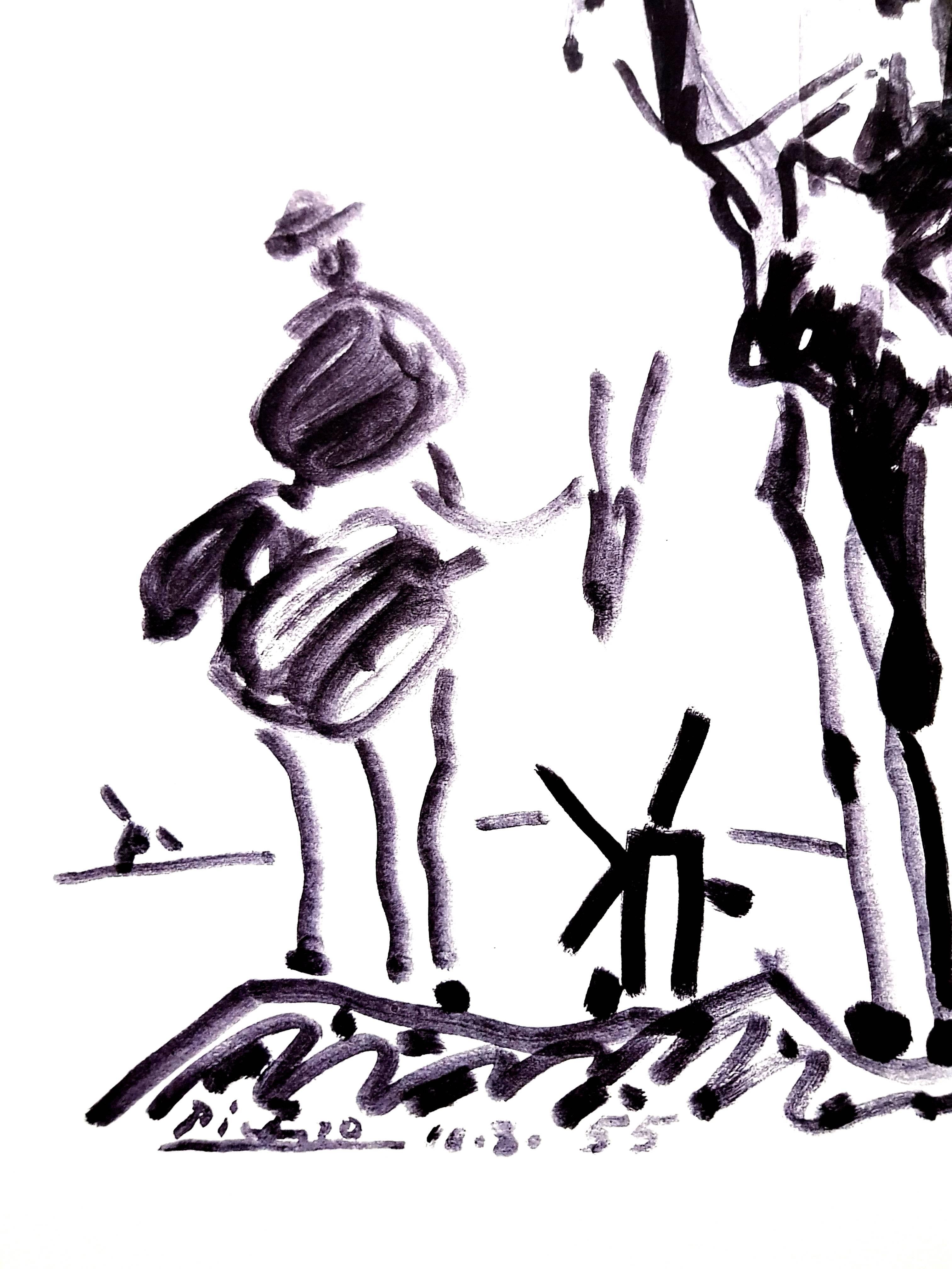 D'après Pablo Picasso - Don Quichotte - Lithographie - Surréalisme Print par (after) Pablo Picasso