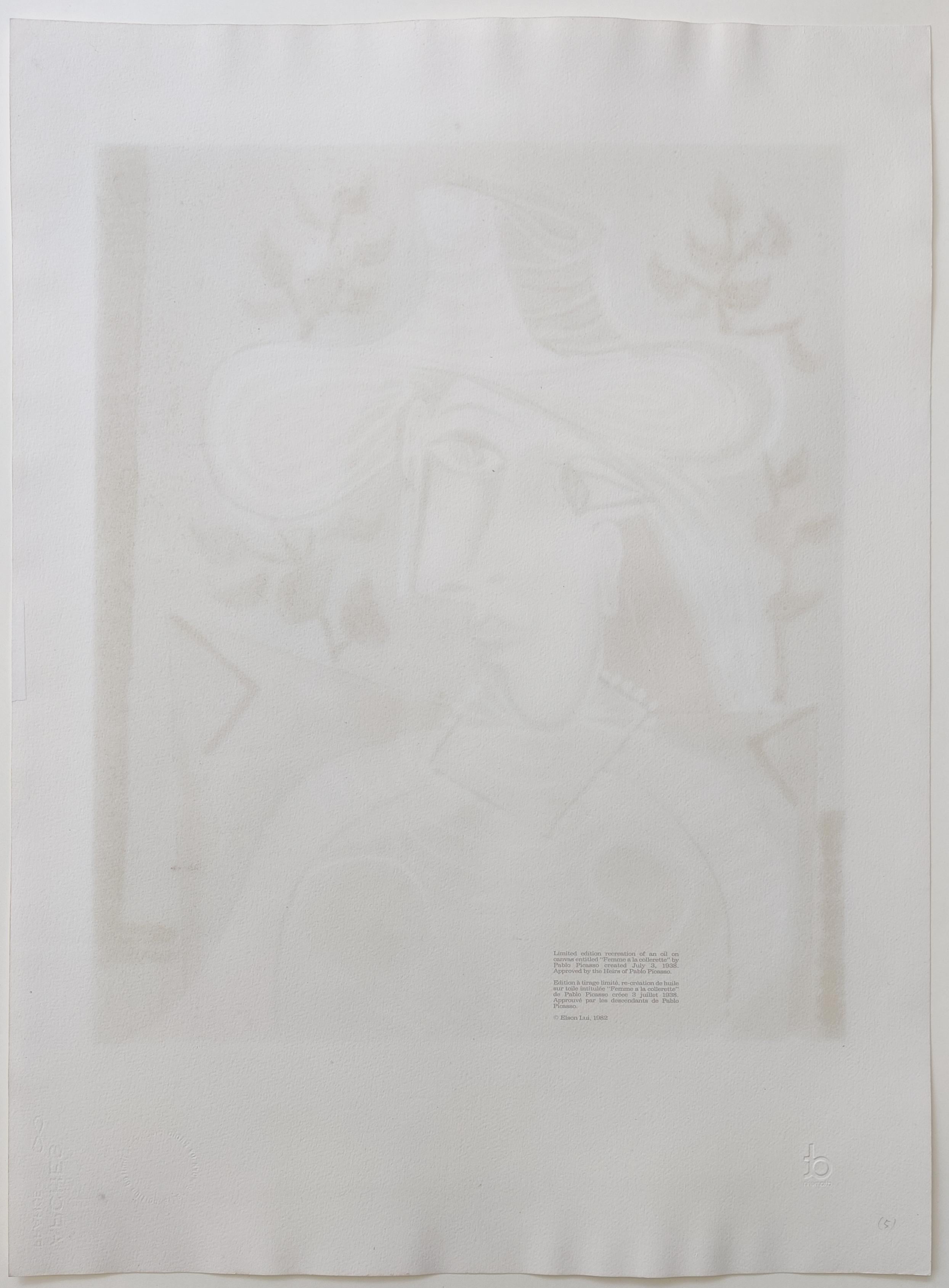 (d'après) Pablo Picasso - Femme à la Collerette 3