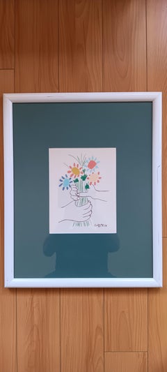 After PABLO PICASSO "  Hand with Flowers "