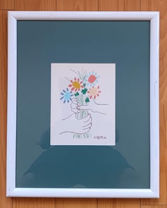 After PABLO PICASSO "  Hand with Flowers "
