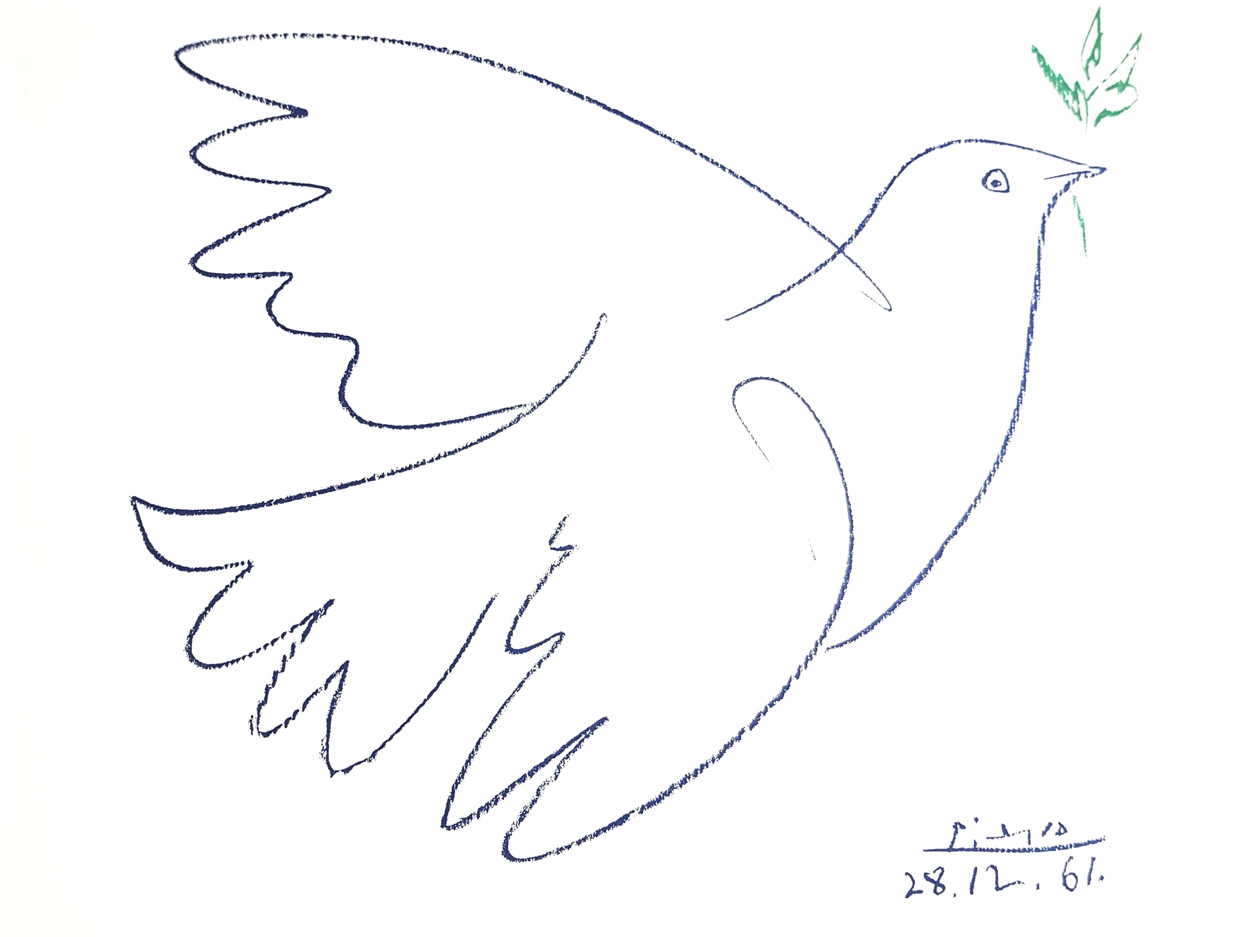 Figurative Print (after) Pablo Picasso - Lithographie d'après Pablo Picasso - Dove de la paix
