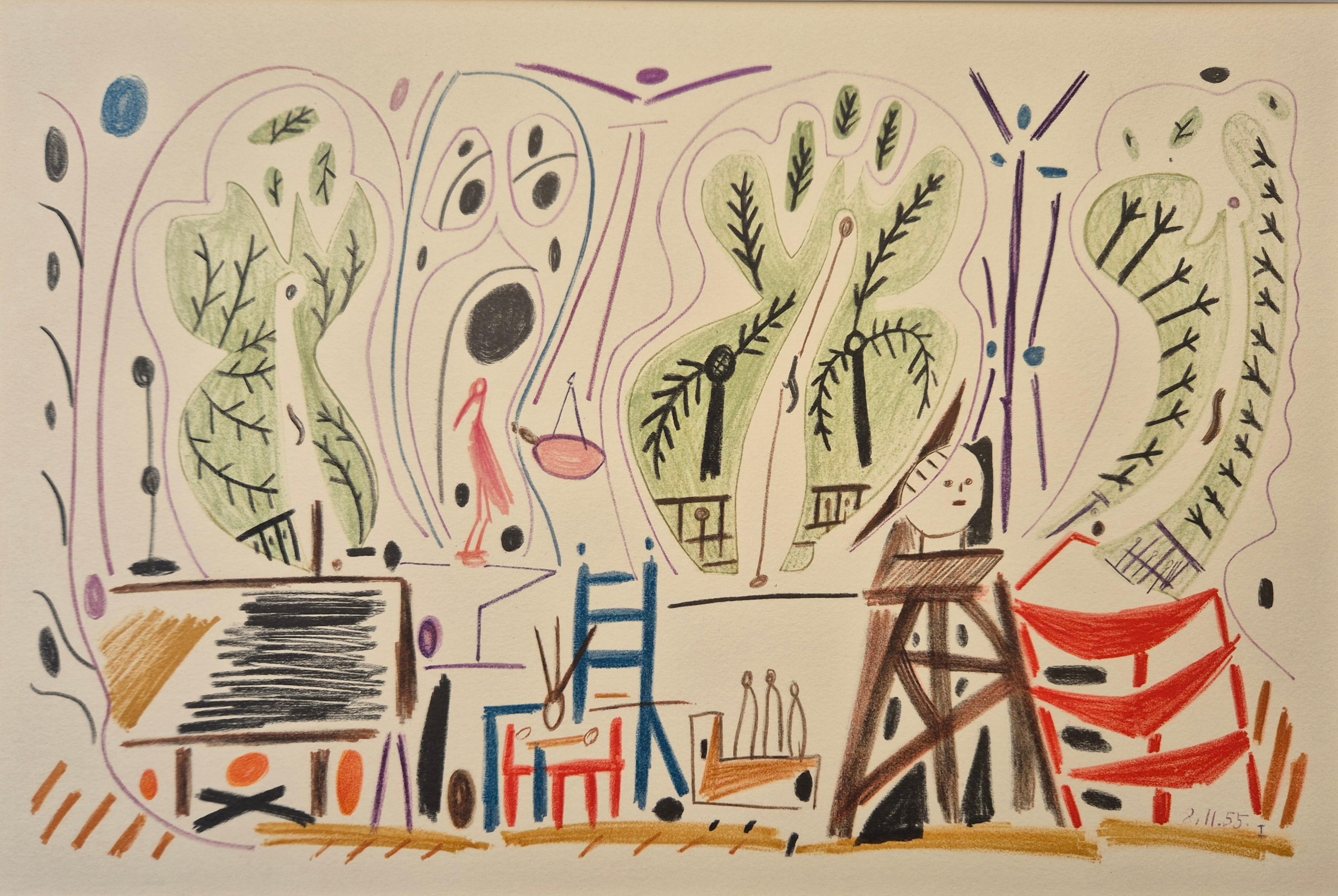 (after) Pablo Picasso -- Studio Interior with Sculpture Easel im Angebot 1