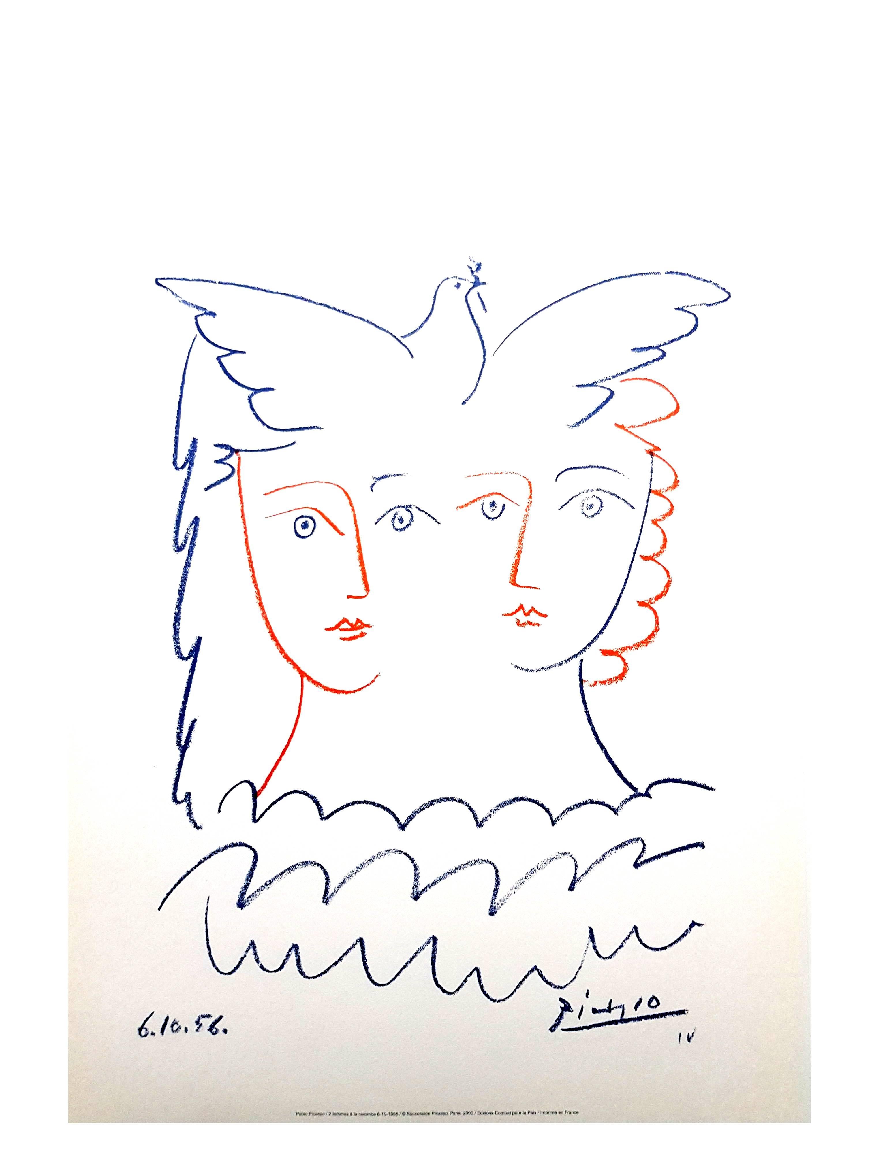 Nach Pablo Picasso – Frauen und Taube – Lithographie im Angebot 3