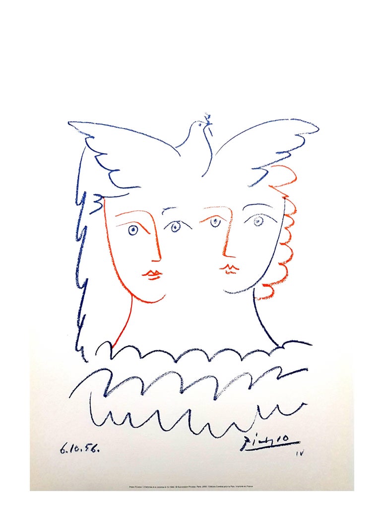 After Pablo Picasso - Women and Dove - Lithograph For Sale 3