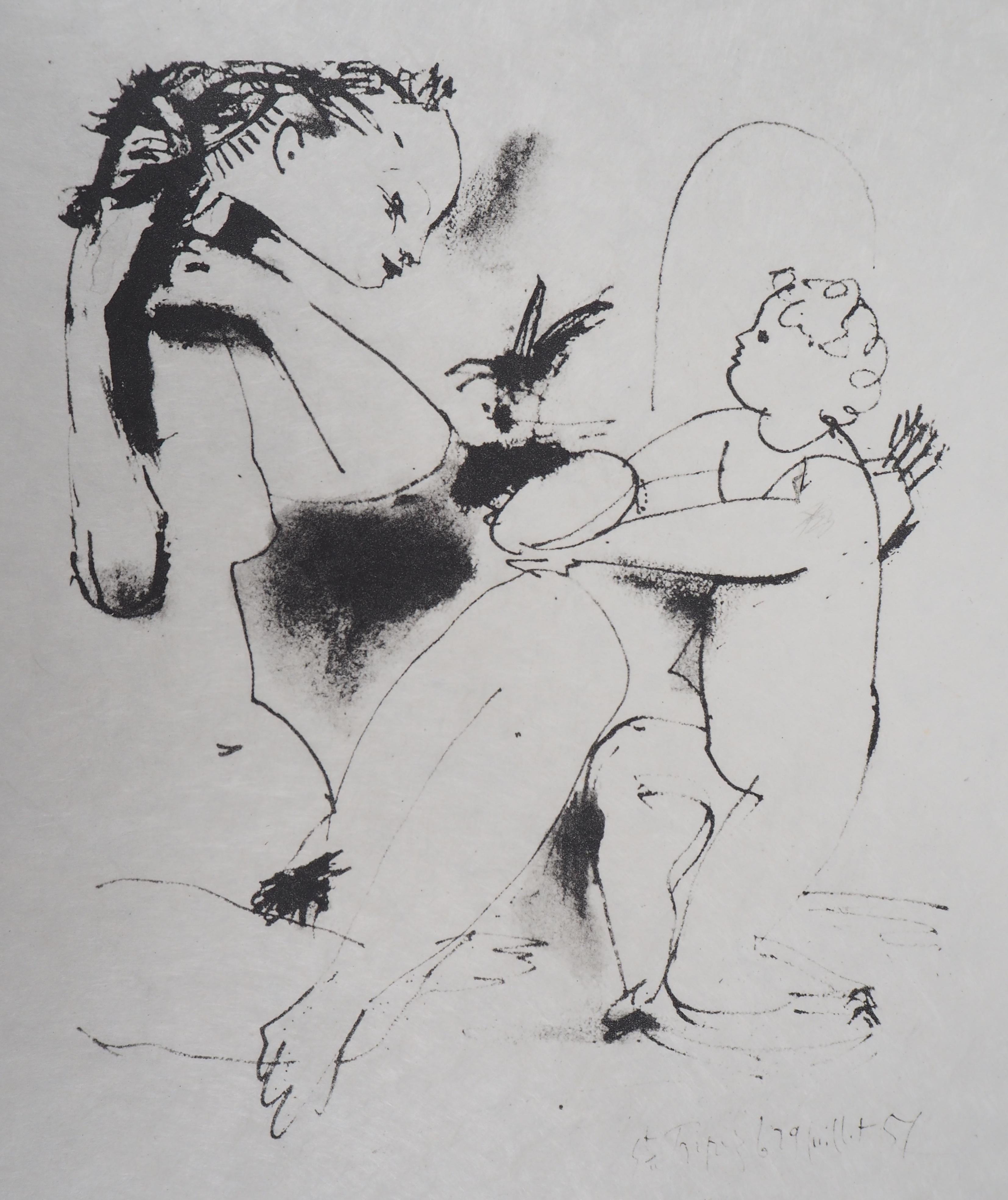 Figurative Print (after) Pablo Picasso - Ange offrant un cadeau - Lithographie