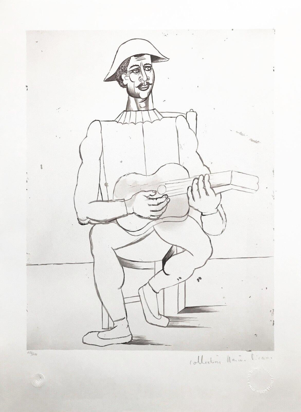 (after) Pablo Picasso Figurative Print - ARLEQUIN MOUSTACHU A LA GUITARE