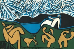 Bacchanale avec Spectateur - Linocut Reproduction After Pablo Picasso - 1962