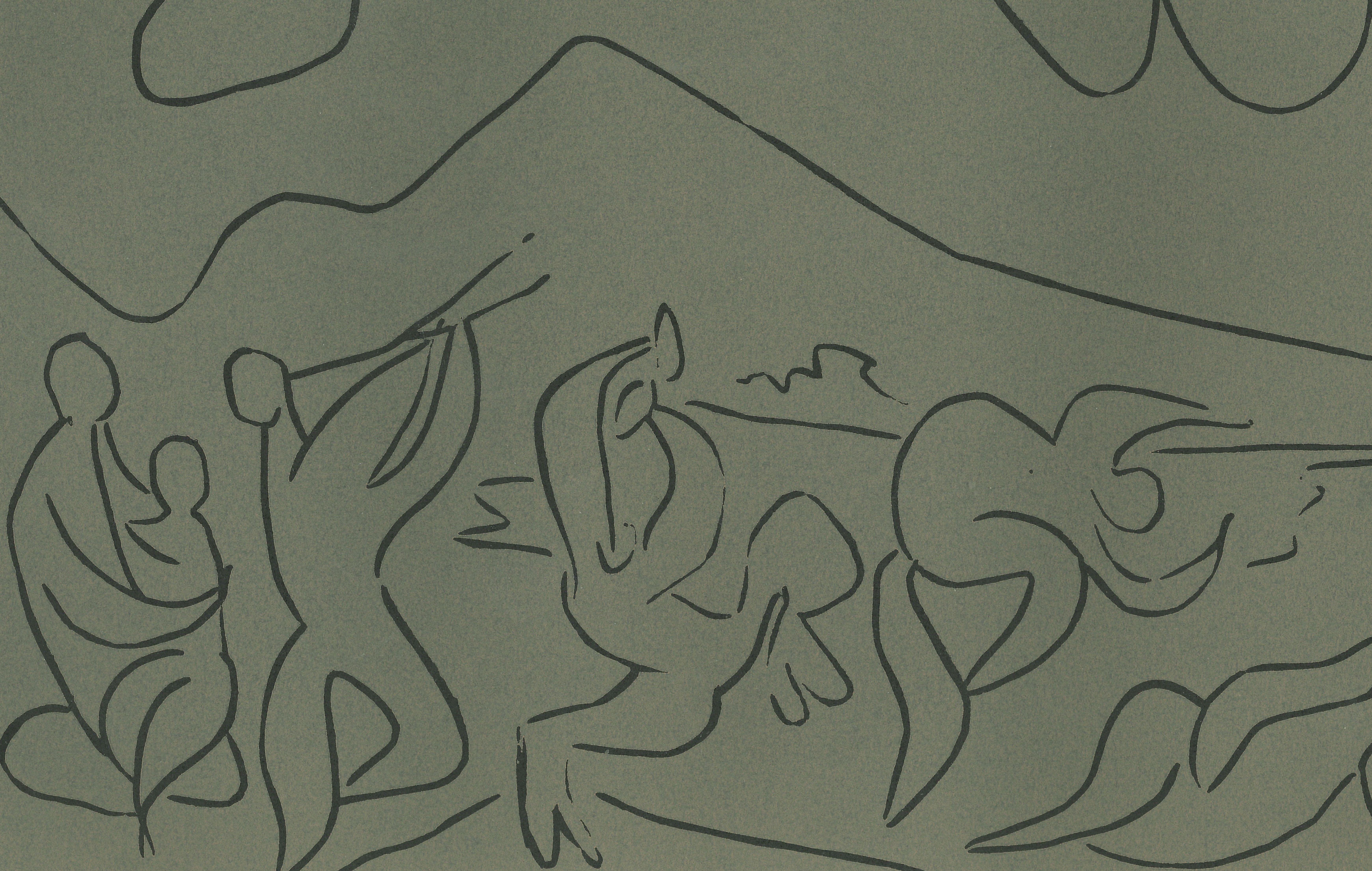 Bacchanale  - Original Linocut After Pablo Picasso - 1962 - Print by (after) Pablo Picasso