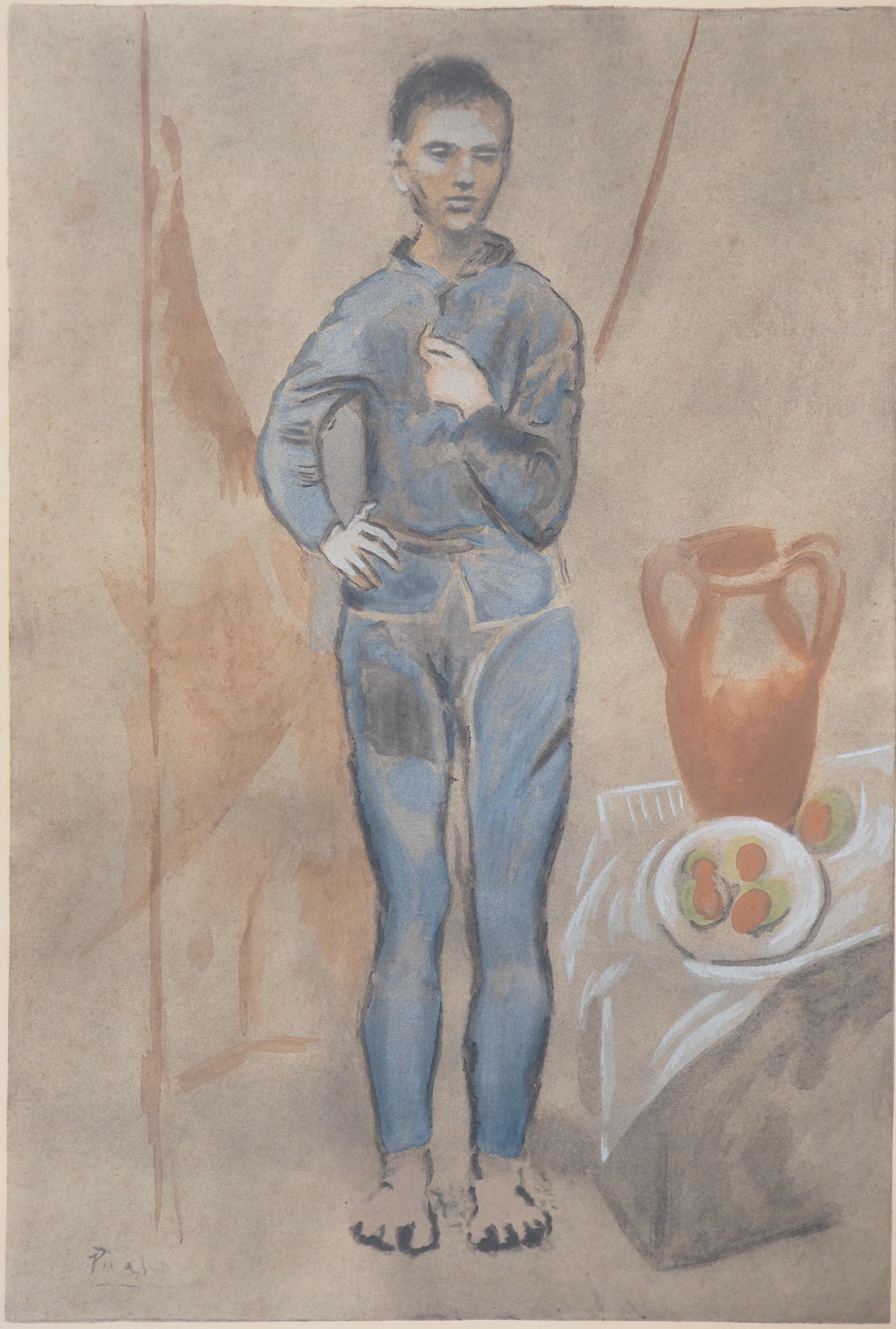 (after) Pablo Picasso Figurative Print - Boy with Blue Suit - Lithograph (c. 1950)