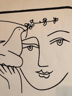 Boy with Dove Limited Edition Screen Print or Lithograph