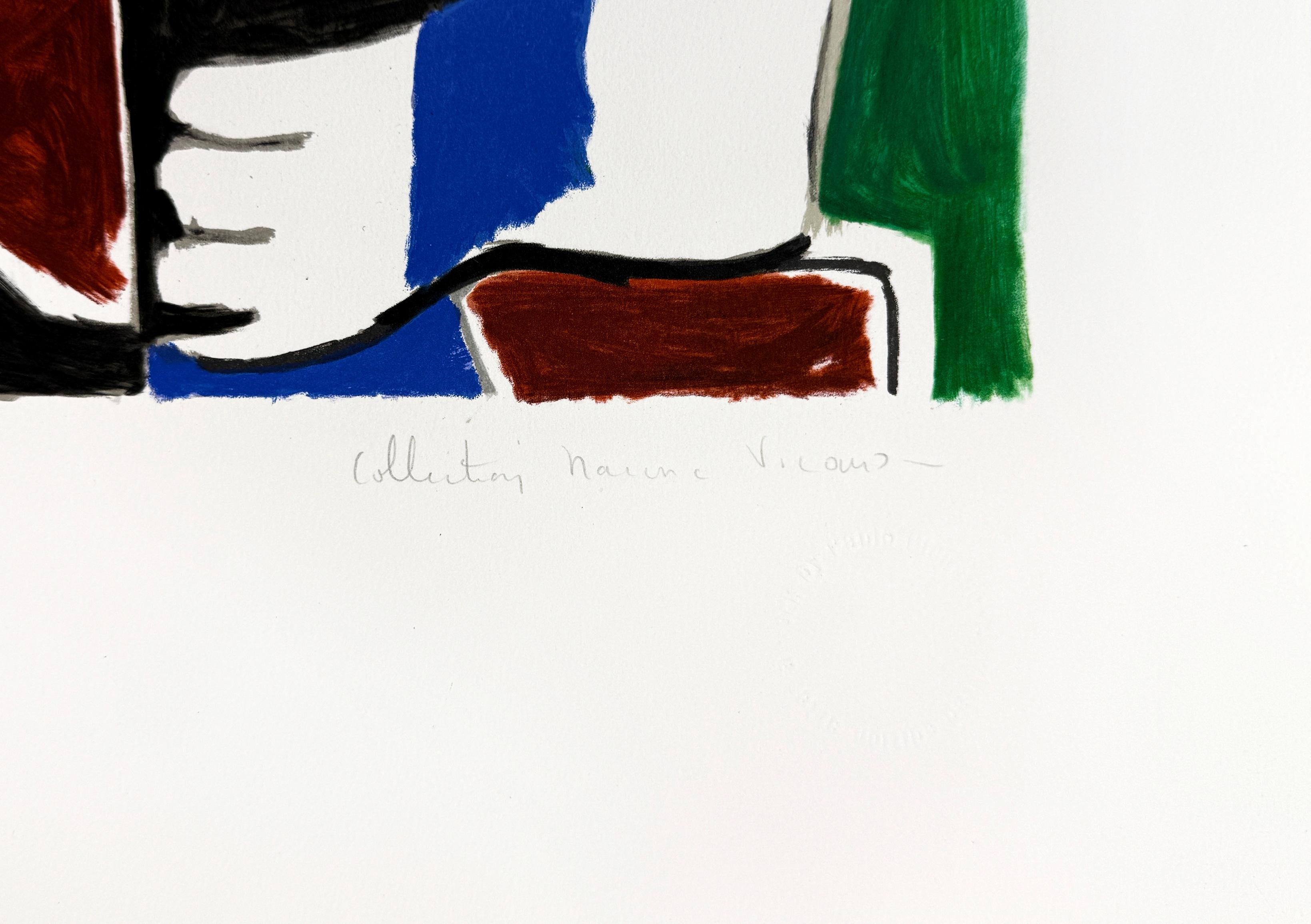 Buste au Chapeau Jaune et Gris (Lithographie aus dem Nachlass von Marina Picasso) – Print von (after) Pablo Picasso