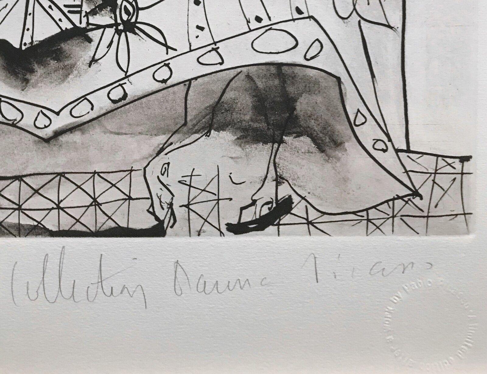 CHEVALIER EN ARMURE, PAGE ET FEMME NUE – Print von (after) Pablo Picasso