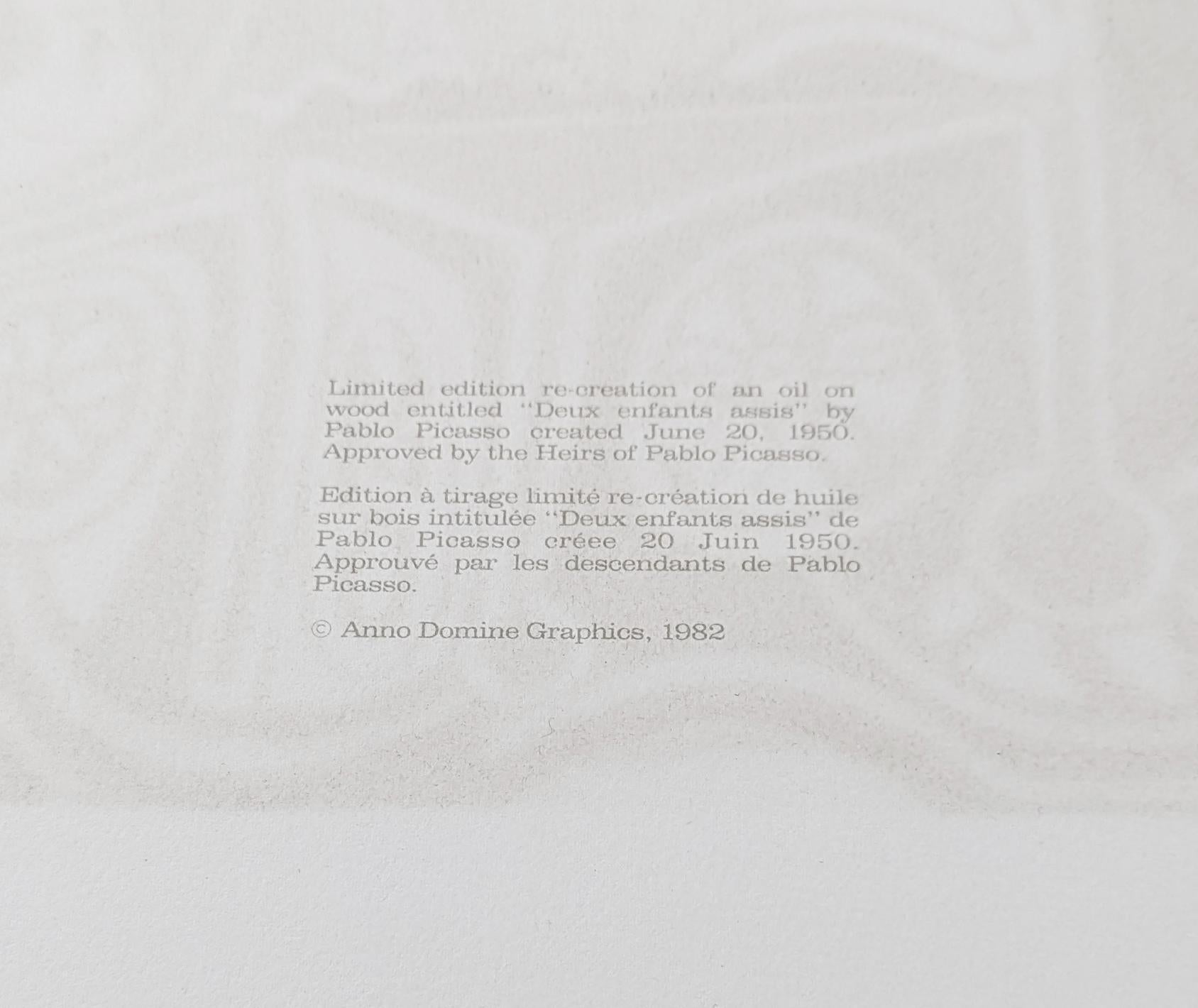 Claude Et Paloma (from Picasso Estate Collection) - Print de (after) Pablo Picasso