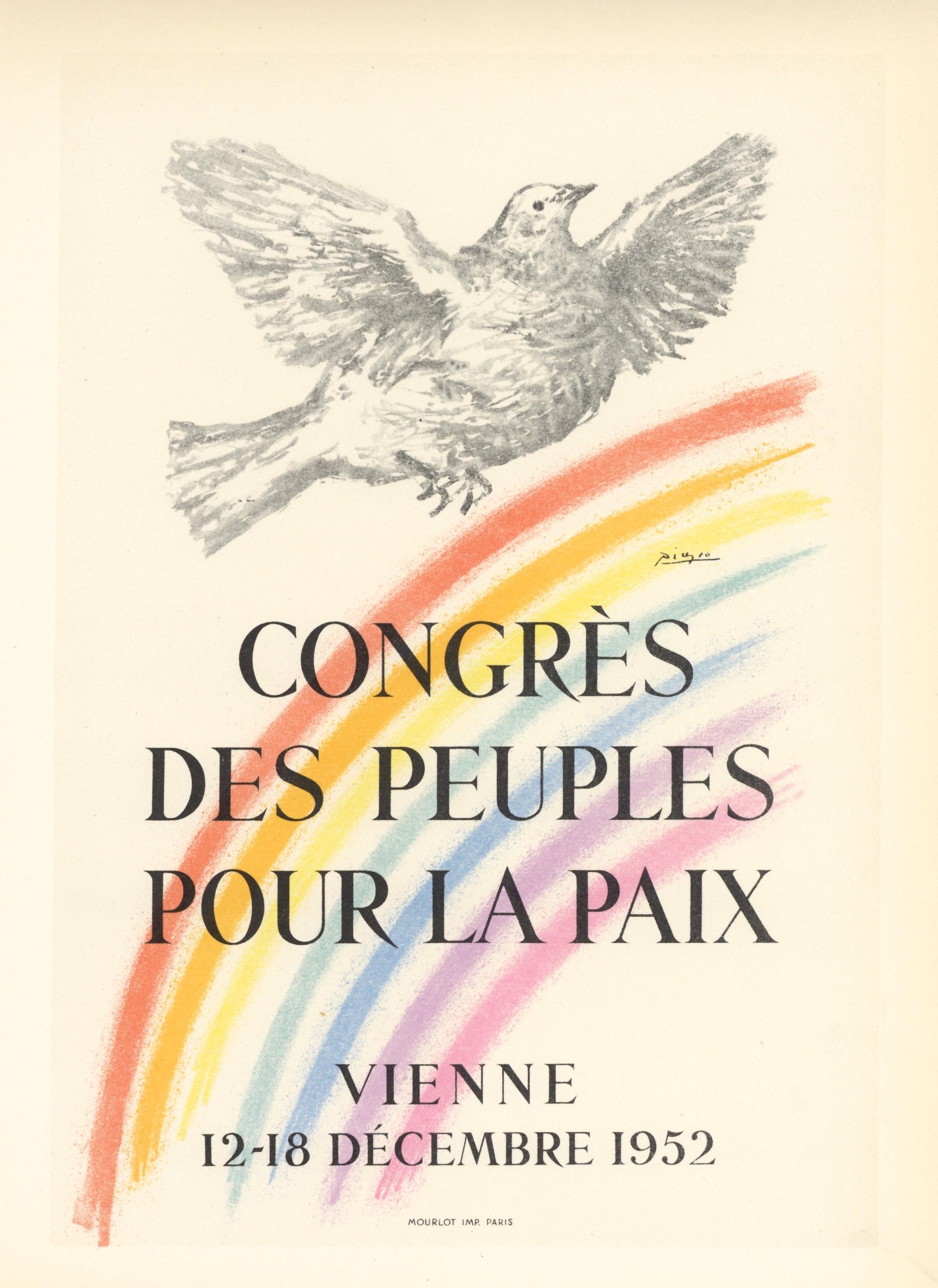 "Congress of People for Peace" lithograph poster - Print by (after) Pablo Picasso