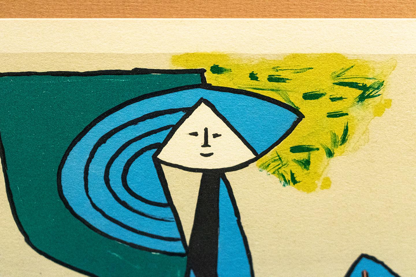 Portrait cubiste d'après Pablo Picasso, titre inconnu, lithographie encadrée 1