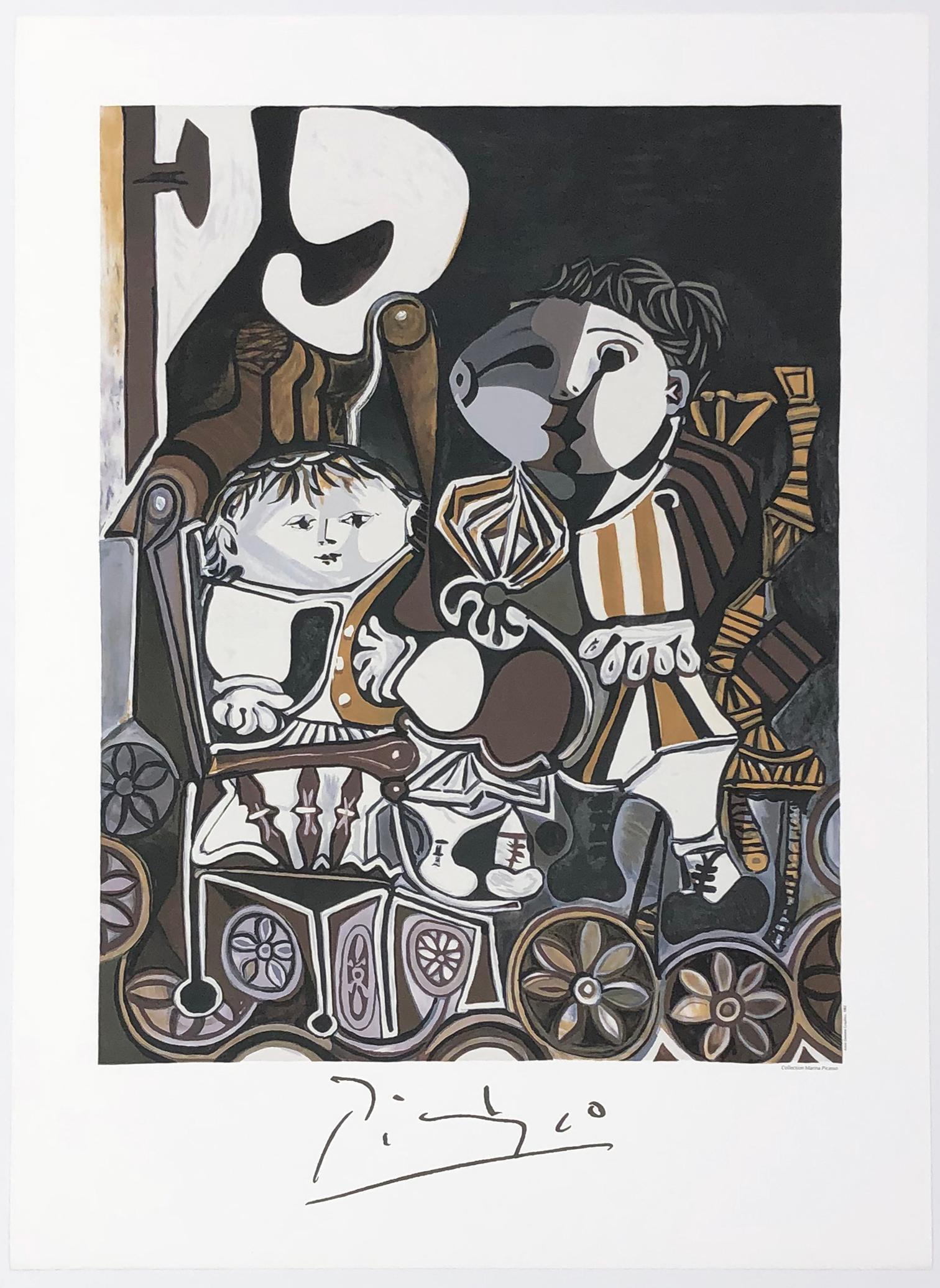 (after) Pablo Picasso Portrait Print - DEUX ENFANTS ASSIS