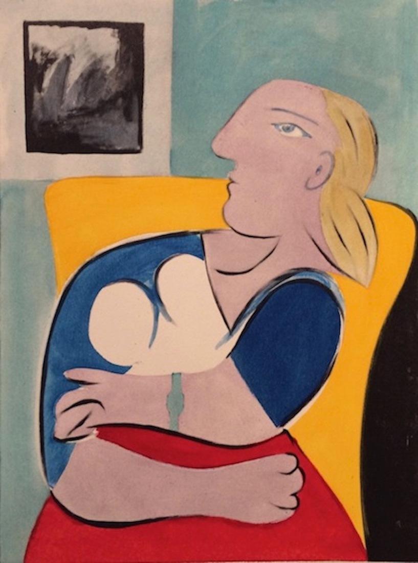 (after) Pablo Picasso Abstract Print - Donna Nella Poltrona Gialla